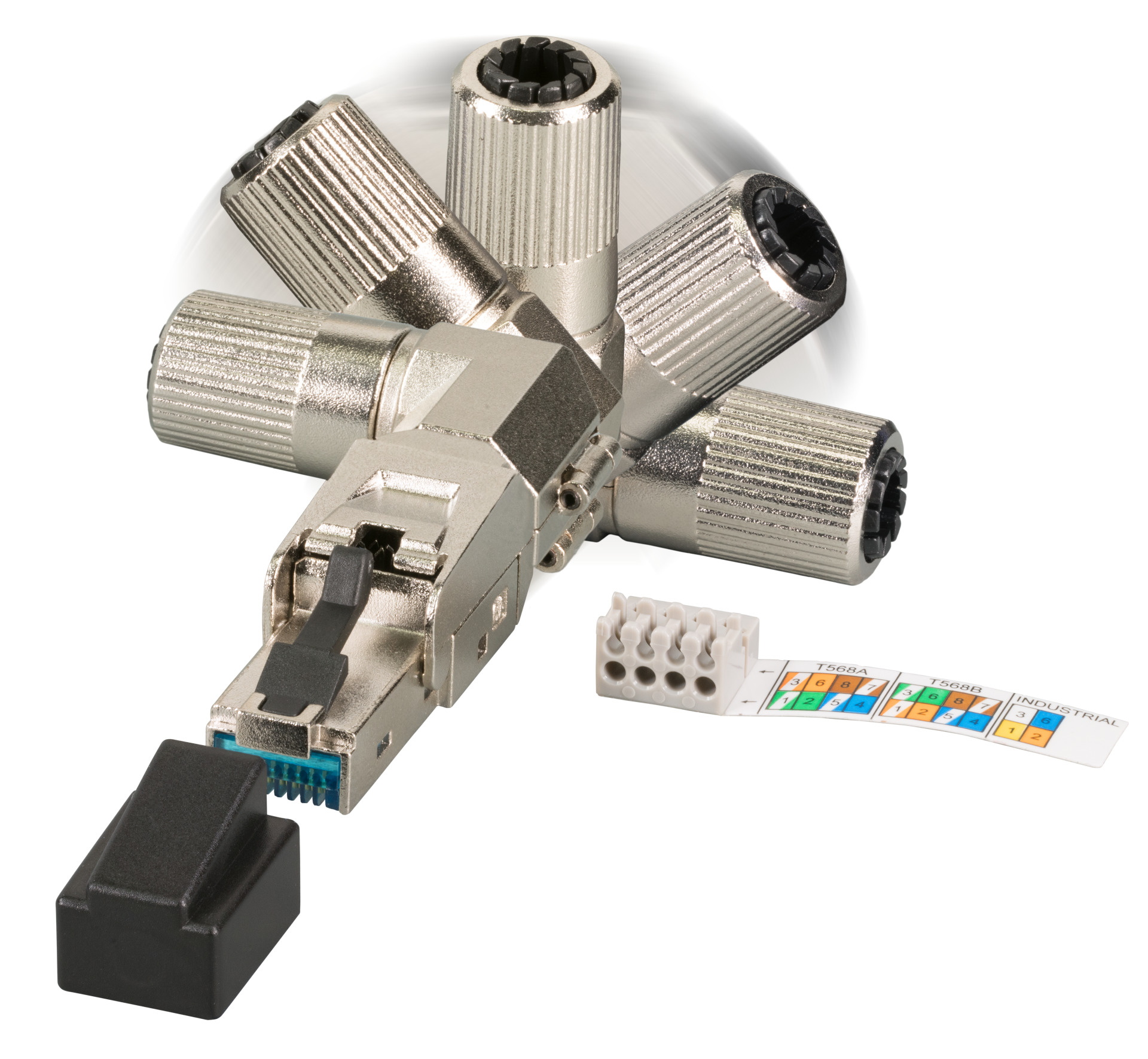 RJ45 Premium Stecker STP, Cat.6A/ClassEA, feldkonfektionierbar, vollmetall