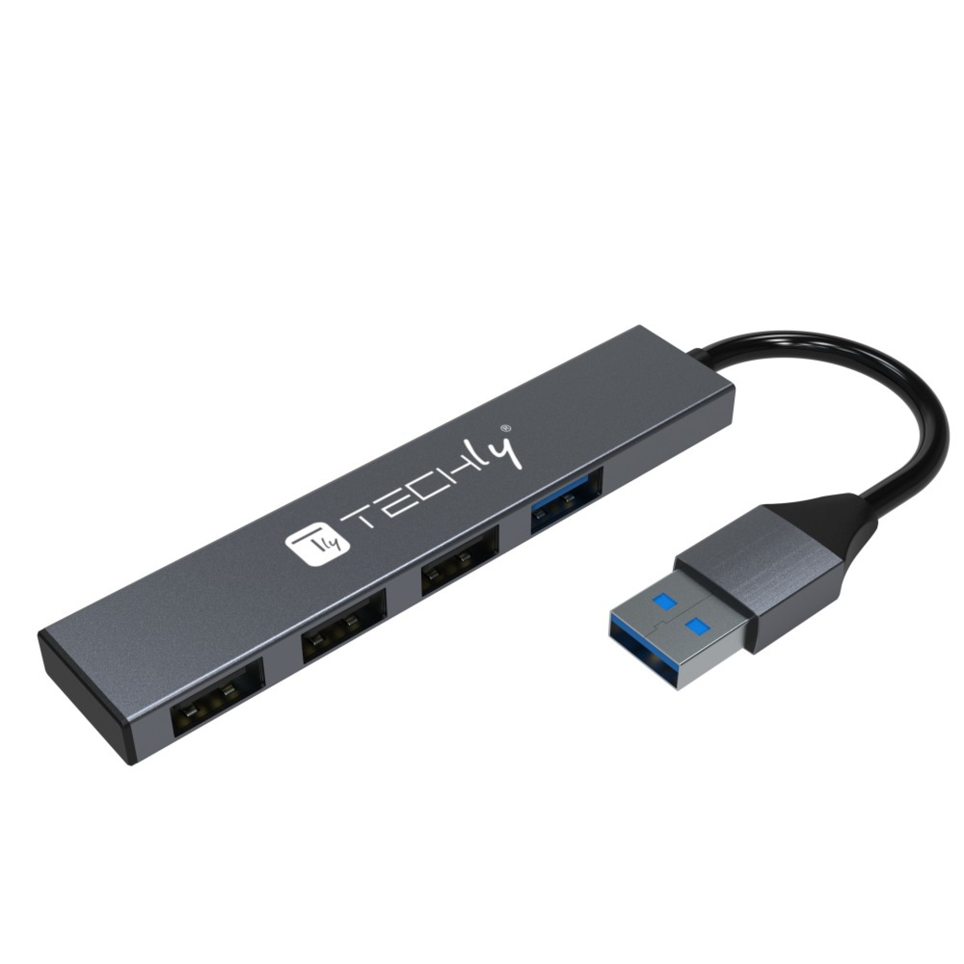 Techly USB-A 3.2 Hub 4x USB-A Slim