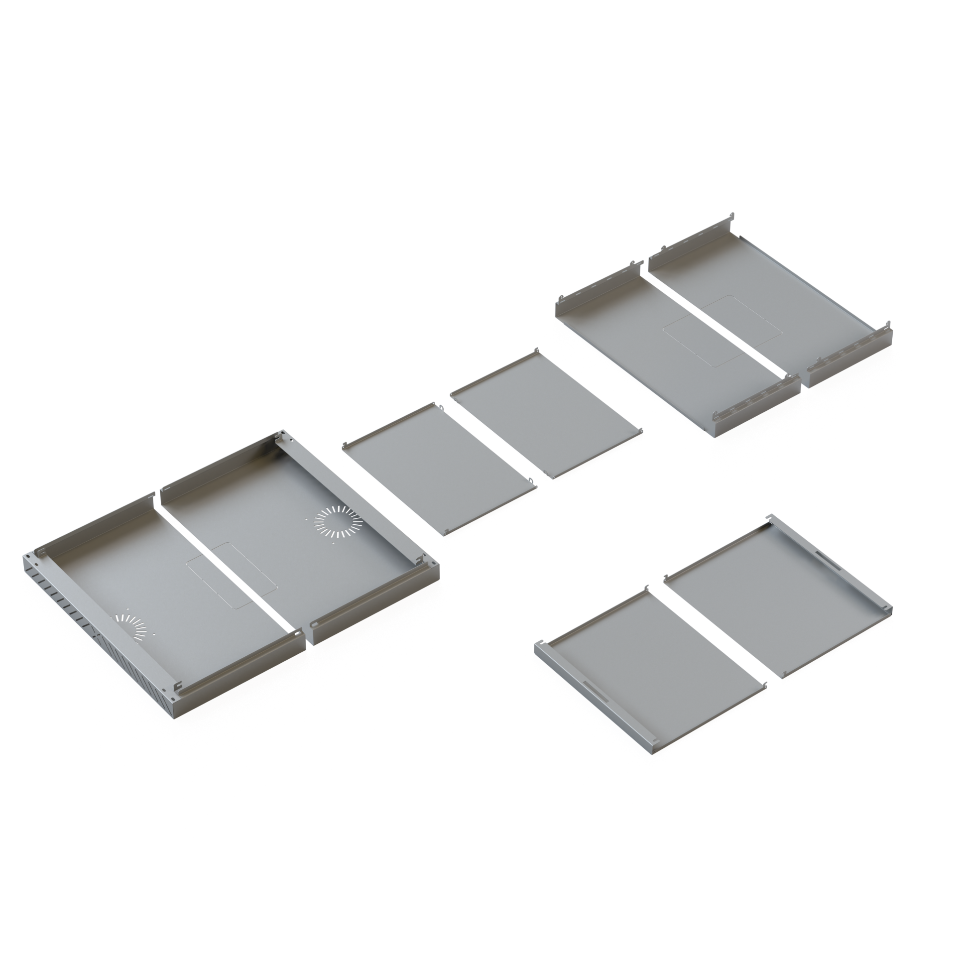 Verkleidung für X-Rack Wandgehäuse ohne Tür 9HE grau RAL7035 2/3