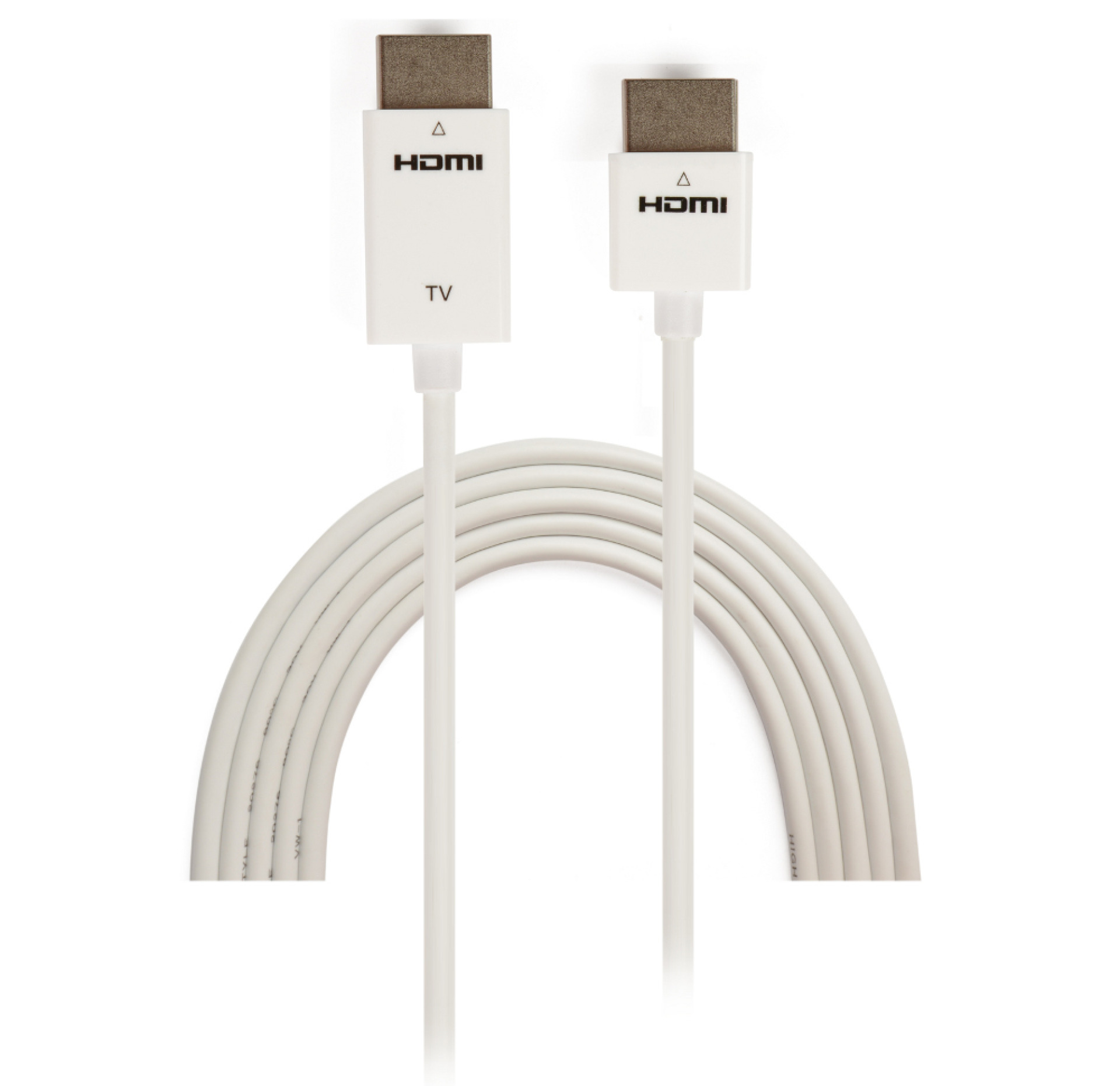HDMI High Speed with Ethernet Ultra Slim Cable, white, 1,8m