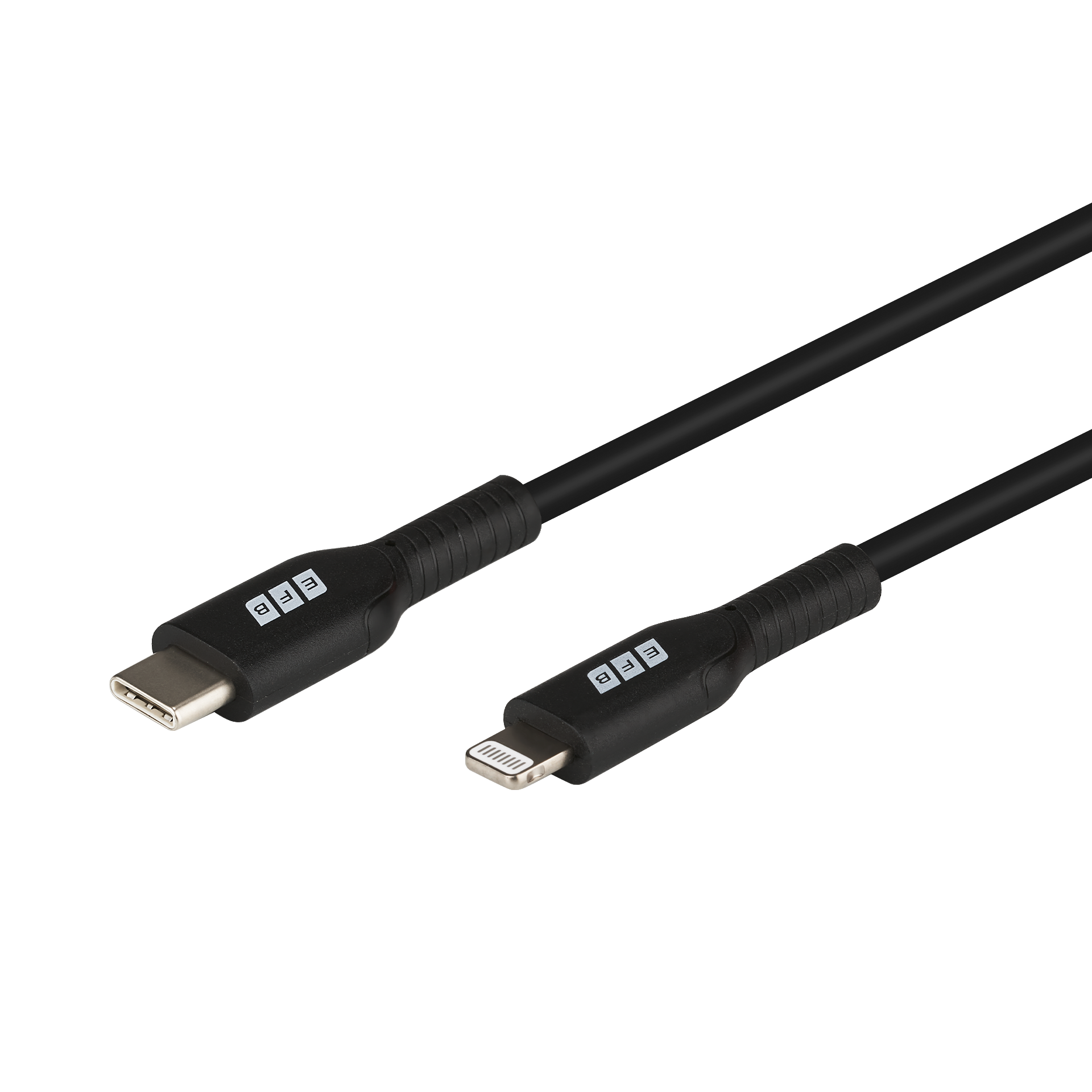 USB 2.0 Cable Type-C Plug - Lightning Plug, MFI cert., black, 2m