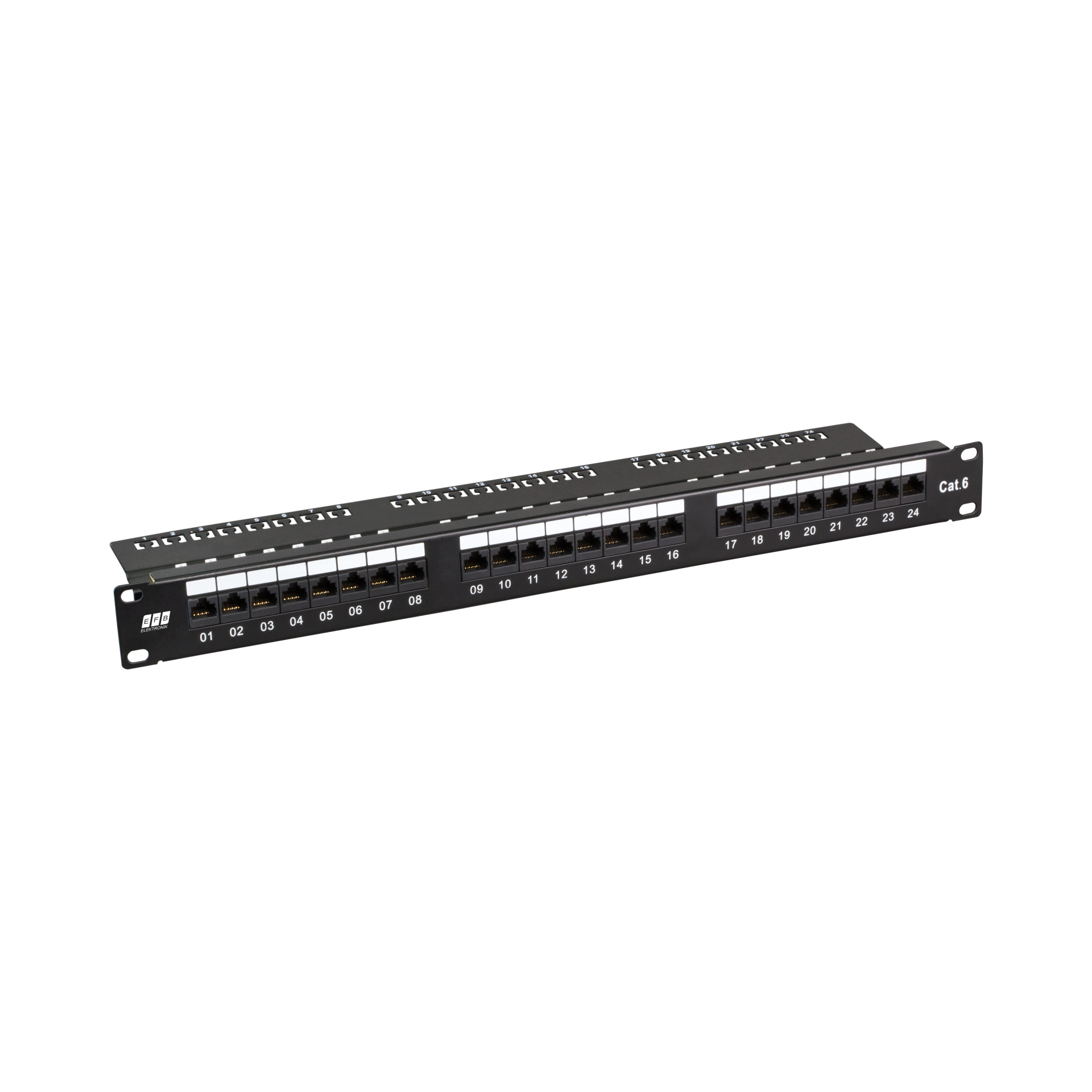 Patchpanel Cat.6,UTP 19"/1HE 24xRJ45 schwarz