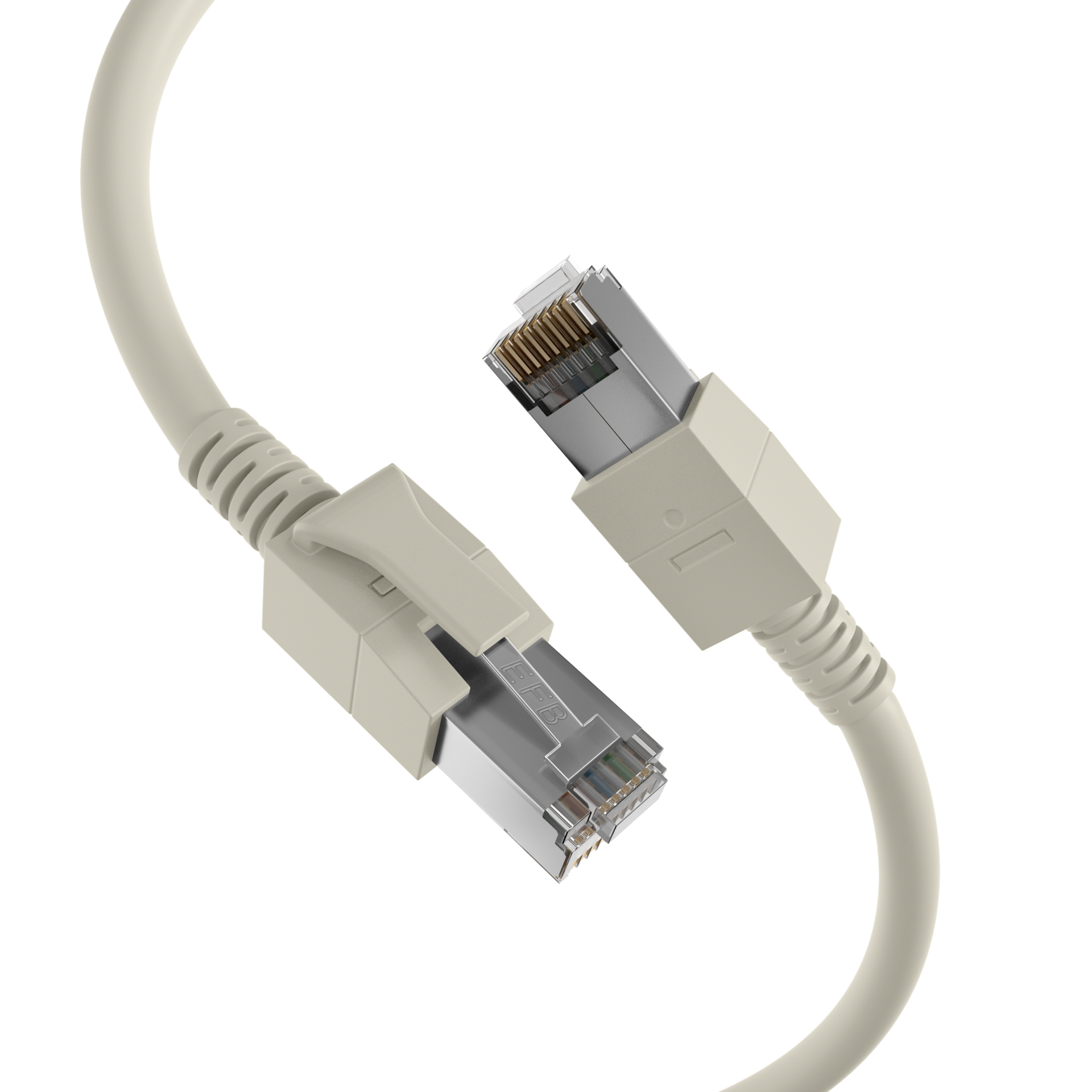 RJ45 Patchkabel Cat.6A S/FTP FRNC VC LED grau 0,5m