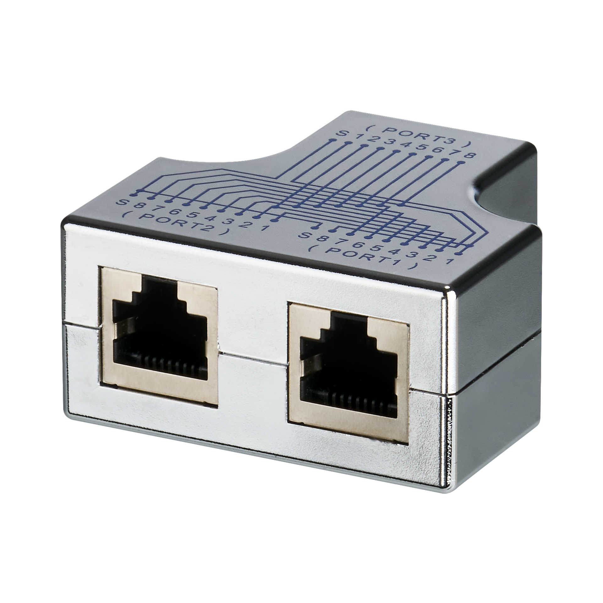 T-Modular-Adapter RJ45 Buchse/2xBuchse,1:1, geschirmt