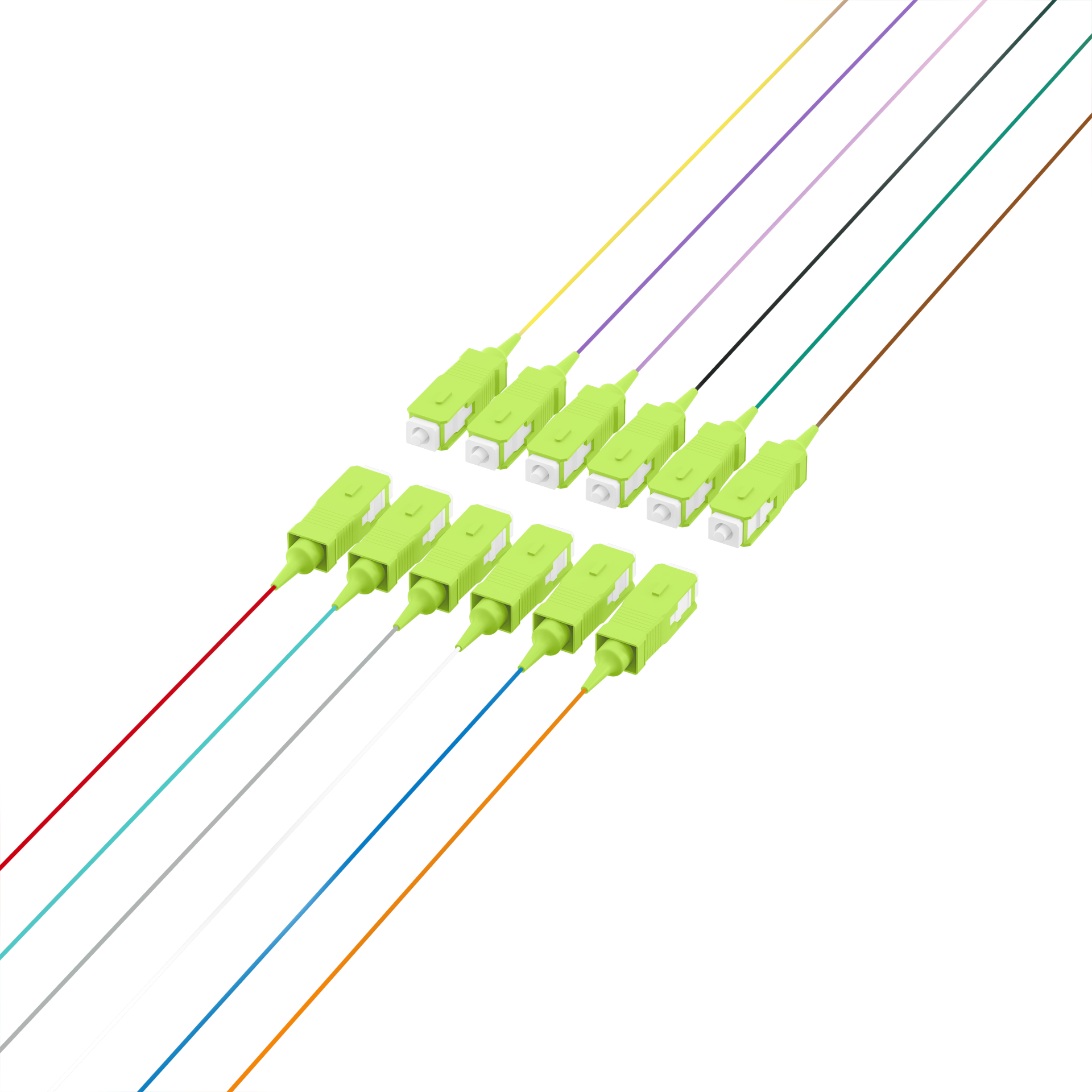 Faserpigtail SC OM5 -farbiges Set 2m - 12 Stück