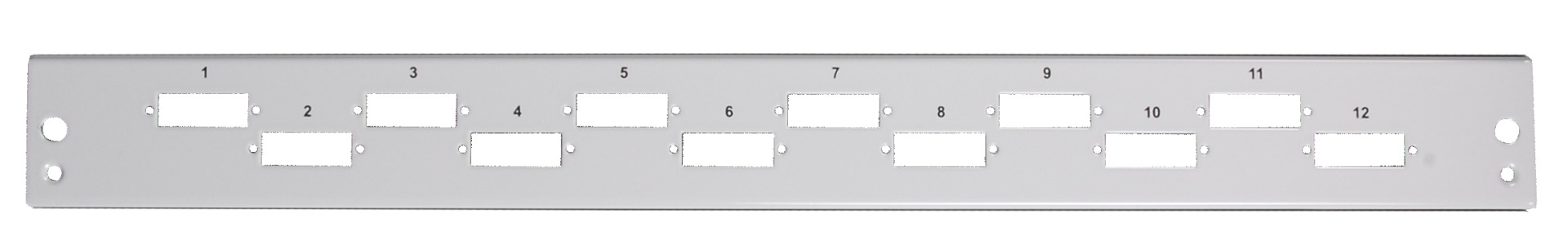 Frontblende 12 x SC Duplex/LC Quad vertikal, grau