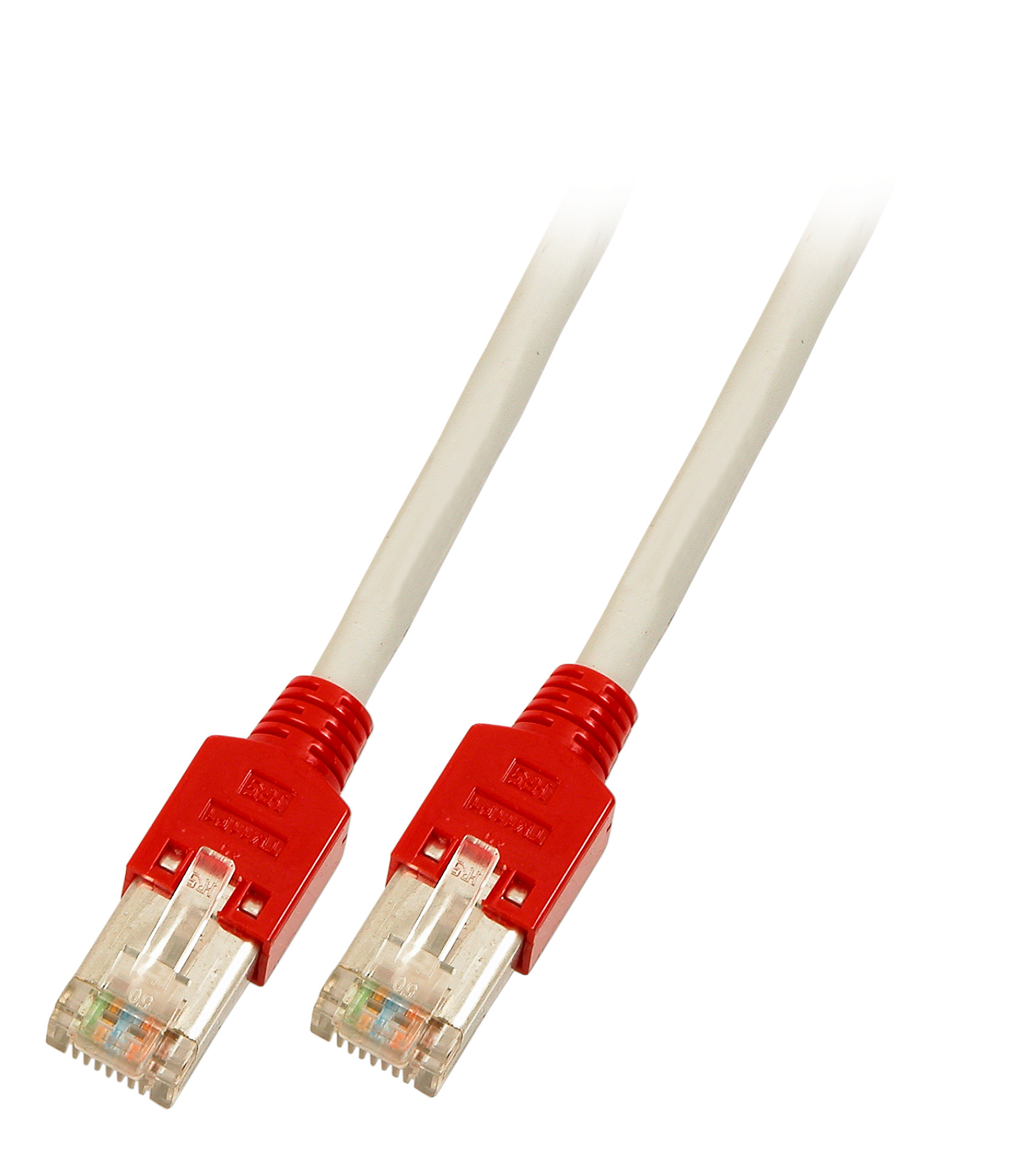 RJ45 Crossover Patchkabel F/UTP, TM11, UC300, 0,5m, grau (rote Tülle)