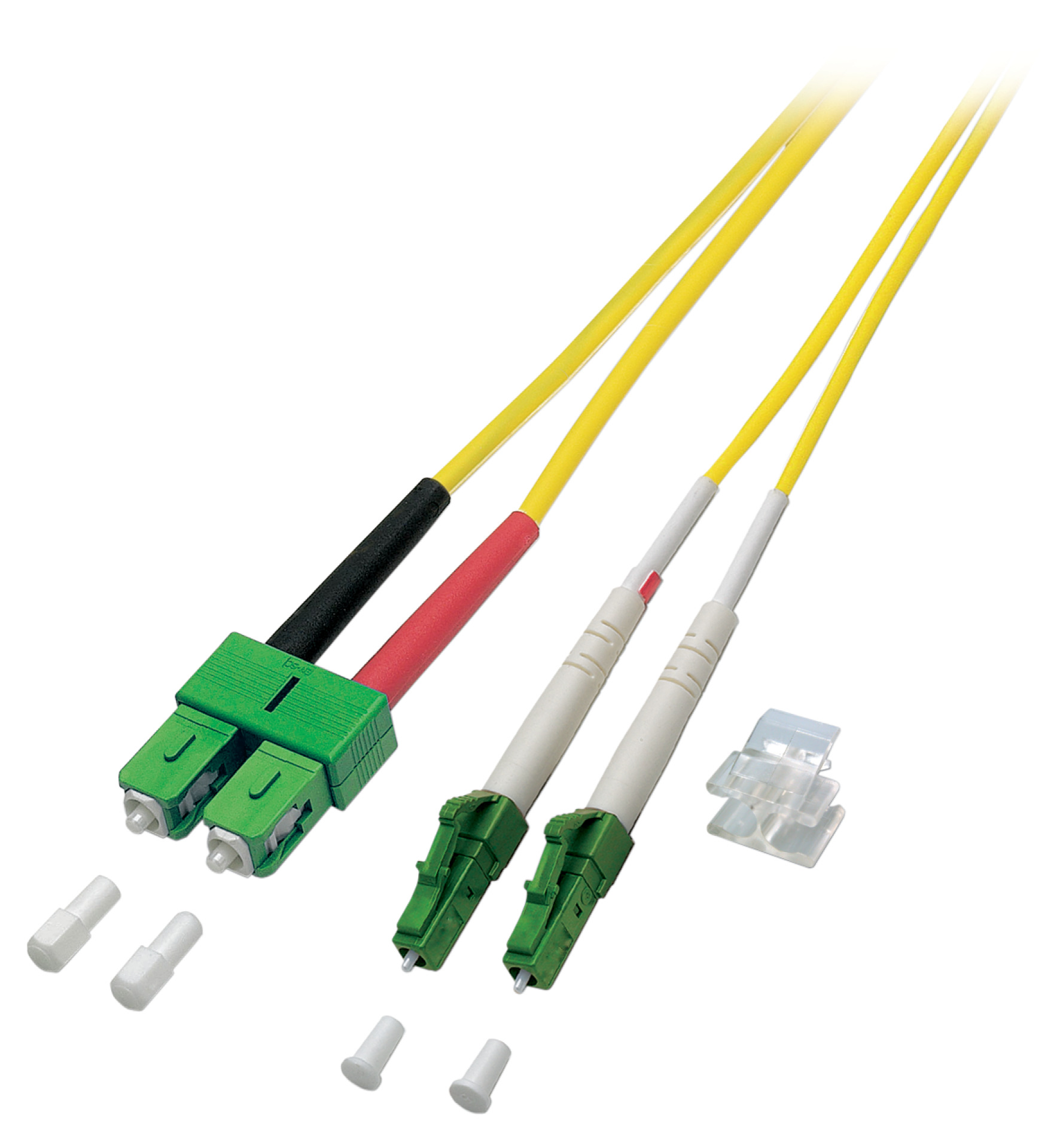 Duplex Jumper LC/APC-SC/APC 9/125µ, OS2, LSZH, gelb, 2.0mm, 15m