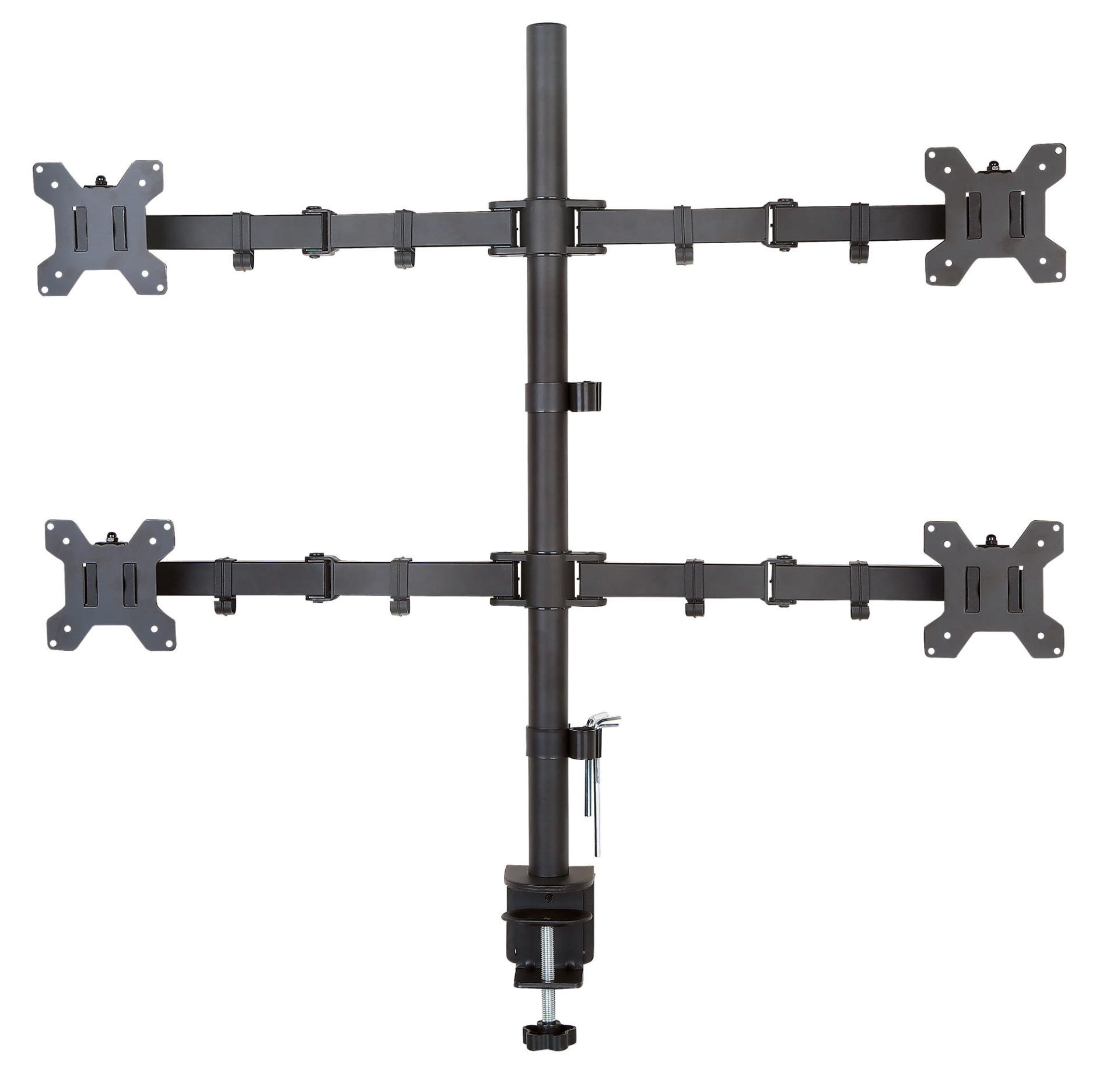 Schreibtischhalterung für 4 LCD TV LED 13"-27", max. 4x 8kg, mit Klemme