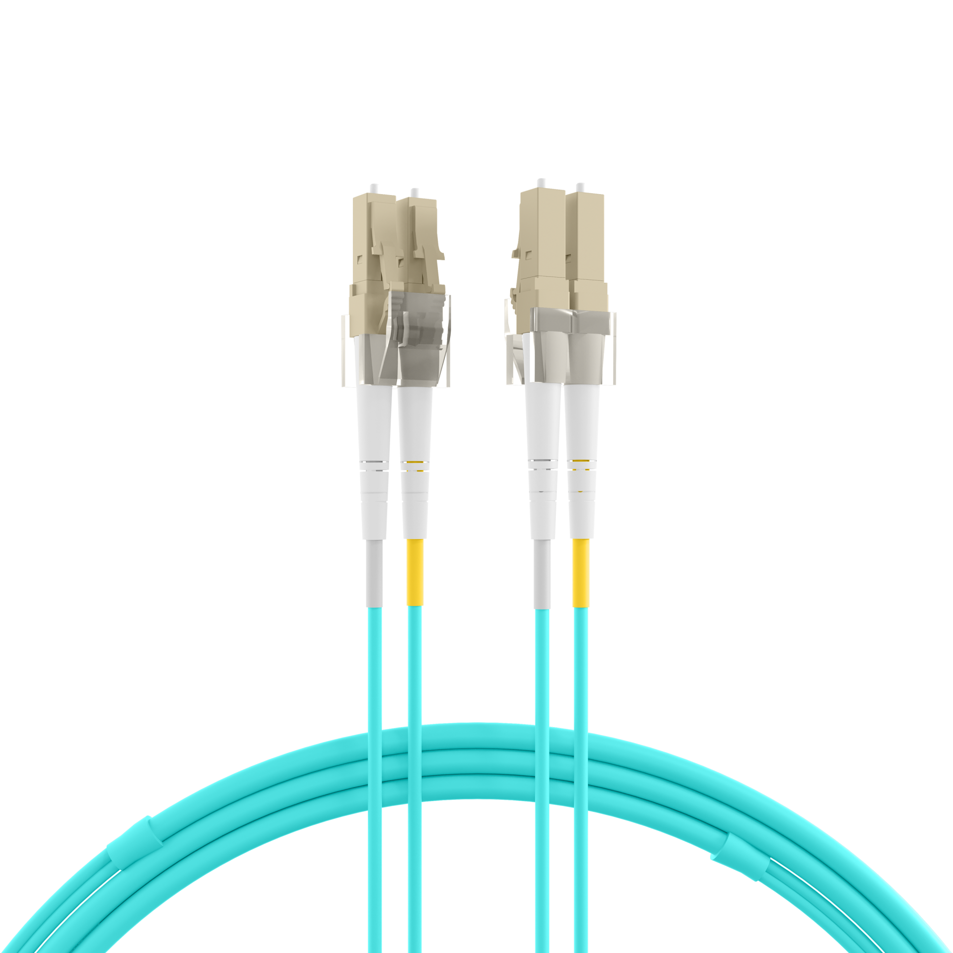 Duplex Patchkabel Flat-Twin LC-LC OM3 20m LSZH 3x5mm aqua