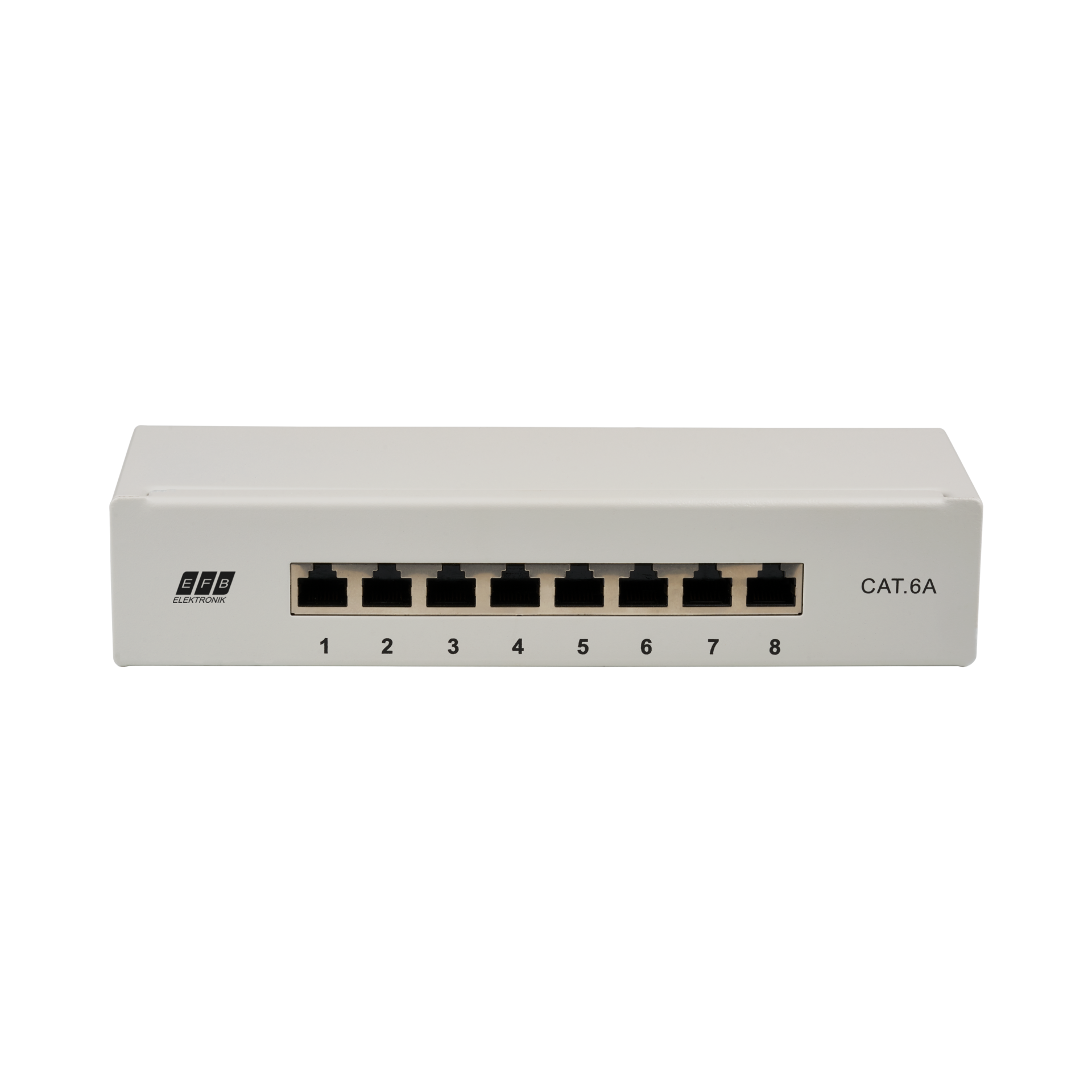 Mini-Patchpanel STP 8xRJ45 Cat.6A, 10“ 1HE, RAL7035 grau