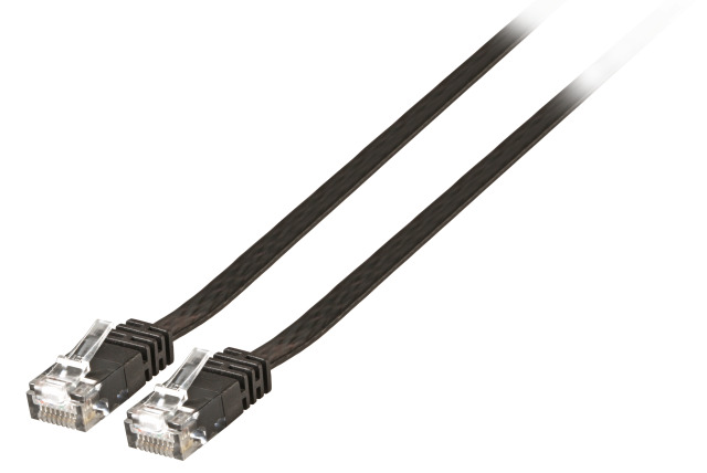 RJ45 Flat cable U/UTP Cat.6 2m, black
