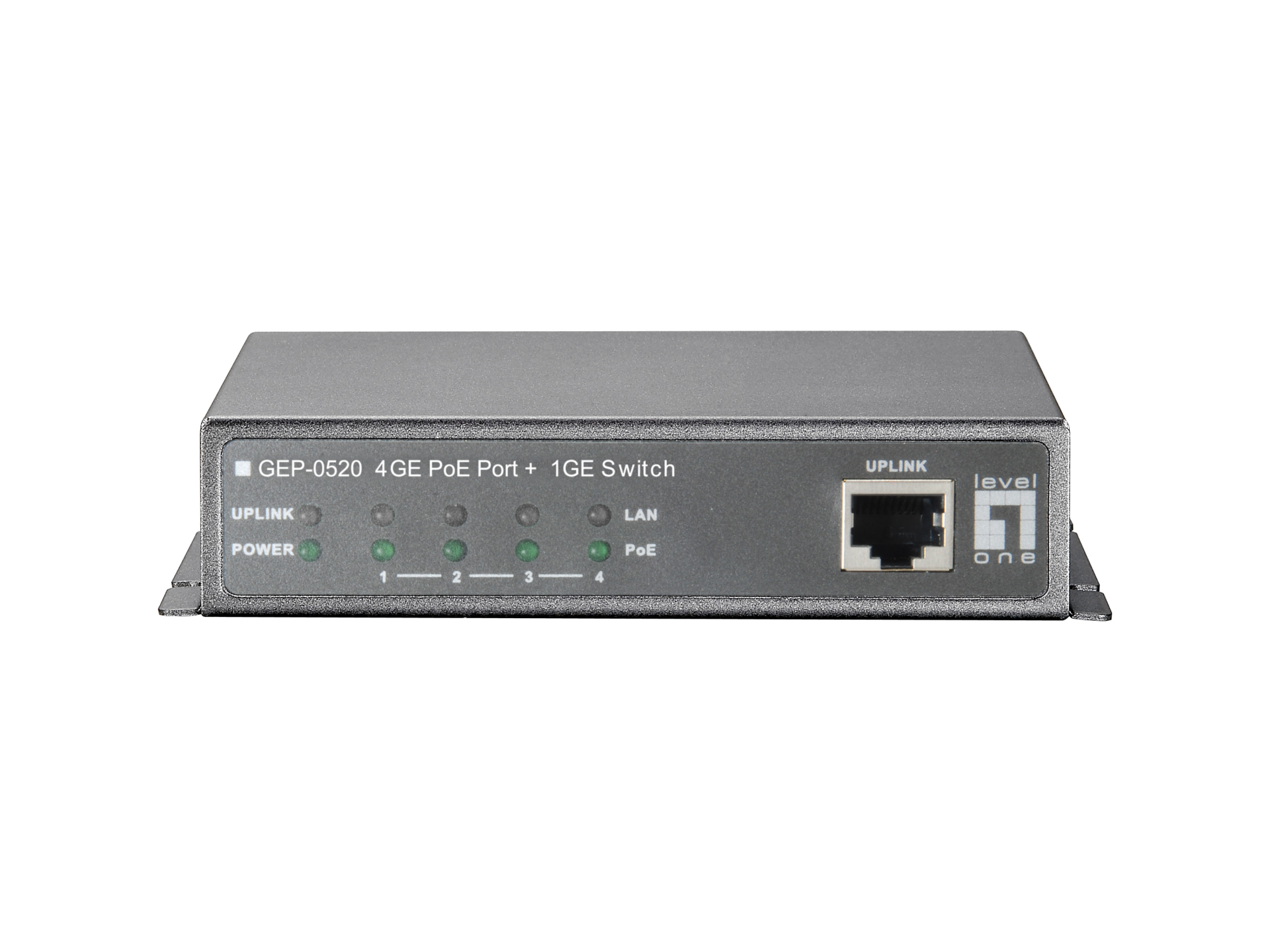 1-Port Gigabit Ethernet + 4-Port PoE Desktop PSE Switch