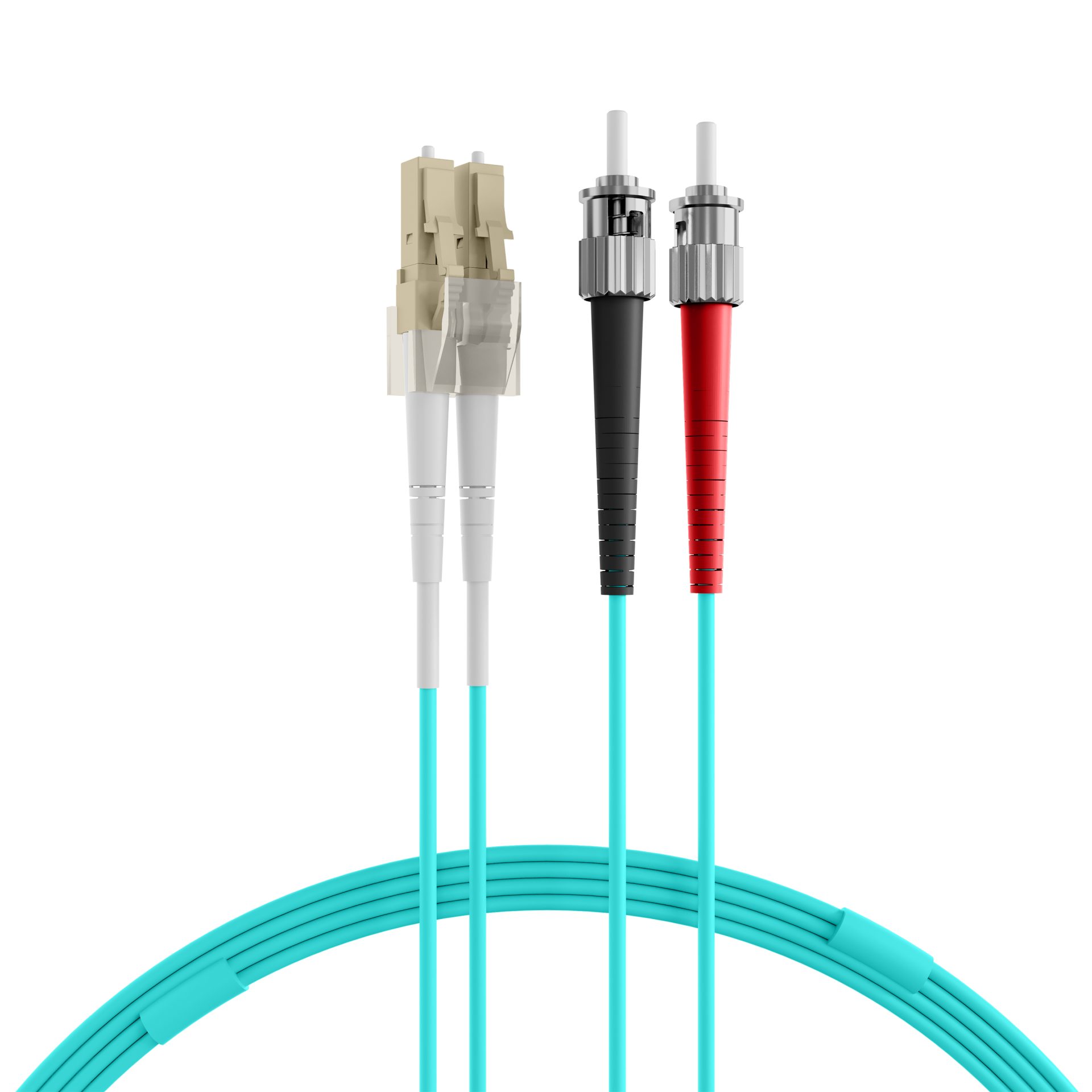 Duplex Patchkabel LC-ST OM3 0,5m LSZH 2mm aqua