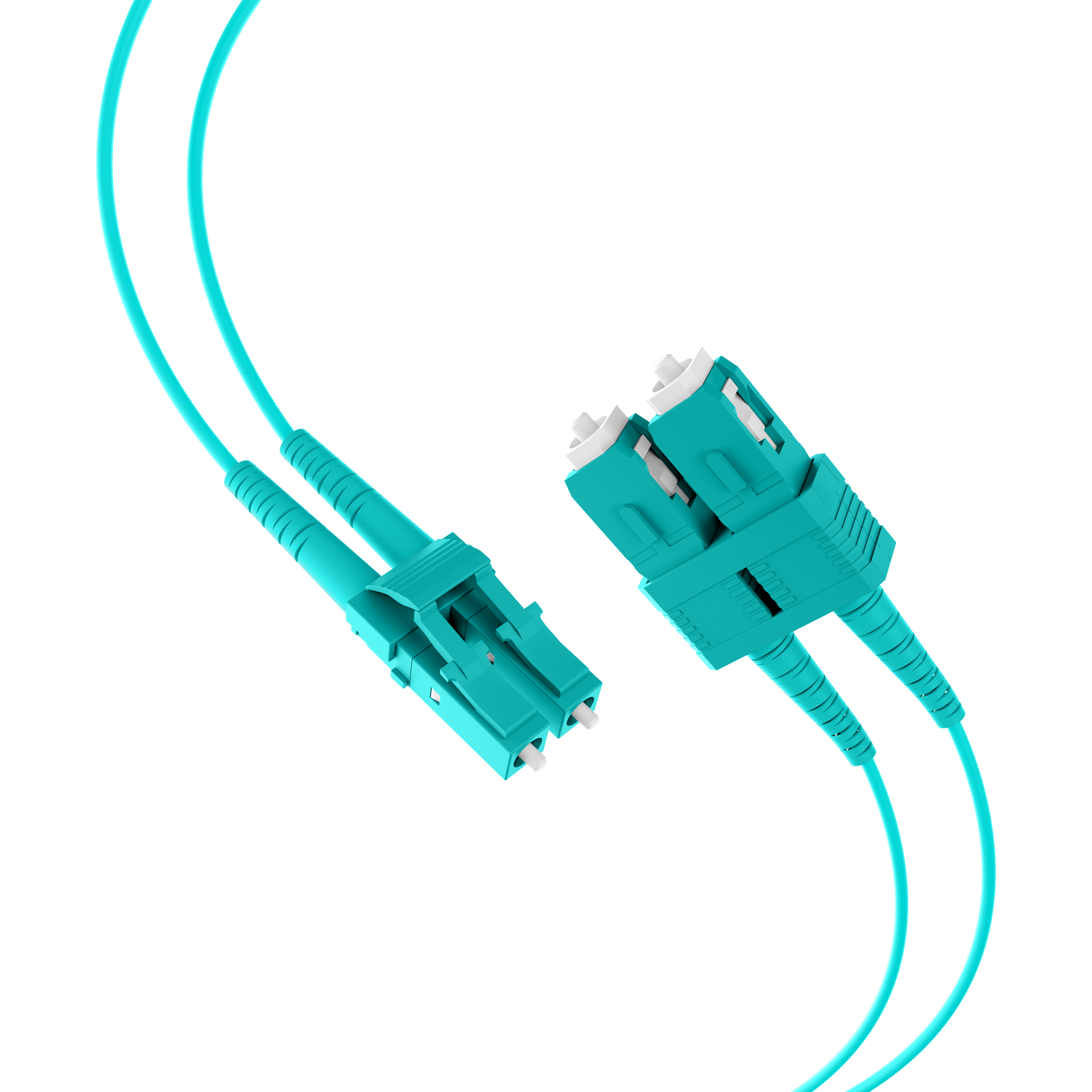 Duplex Patchkabel LC-SC OM3 0,5m LSZH 1,2mm aqua
