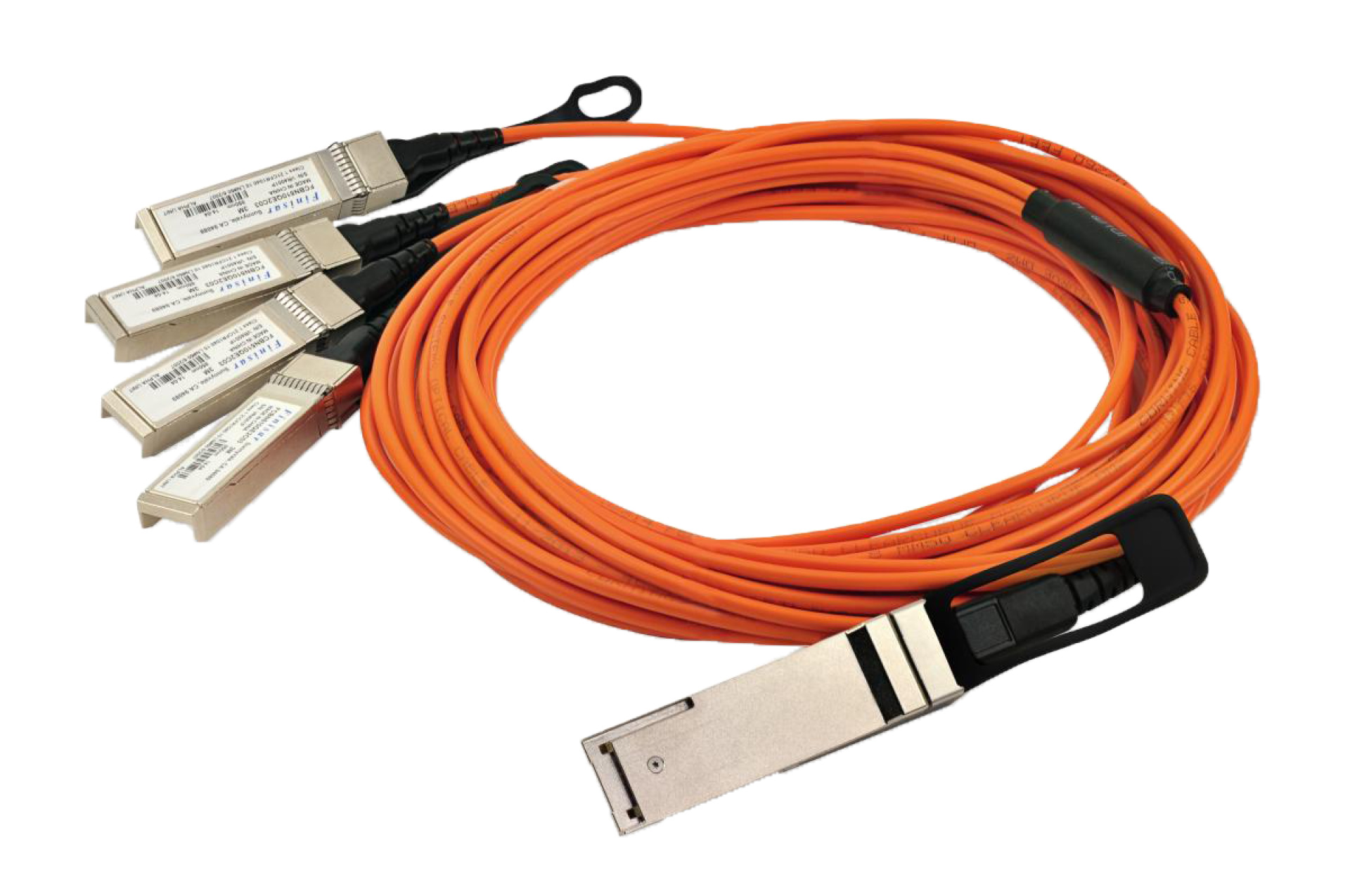 AOC 4x10.3 Gb/s, Quadwire QSFP+ to 4 SFP+, MMF, 3m, 0°C - 70°C 