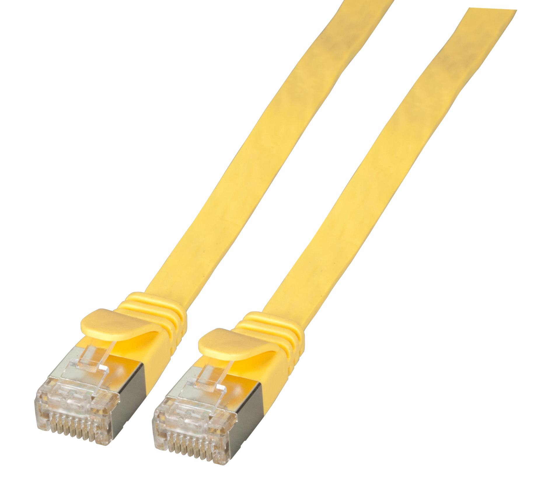 RJ45 Flachpatchkabel U/FTP, Cat.6A, PVC, 1m, gelb