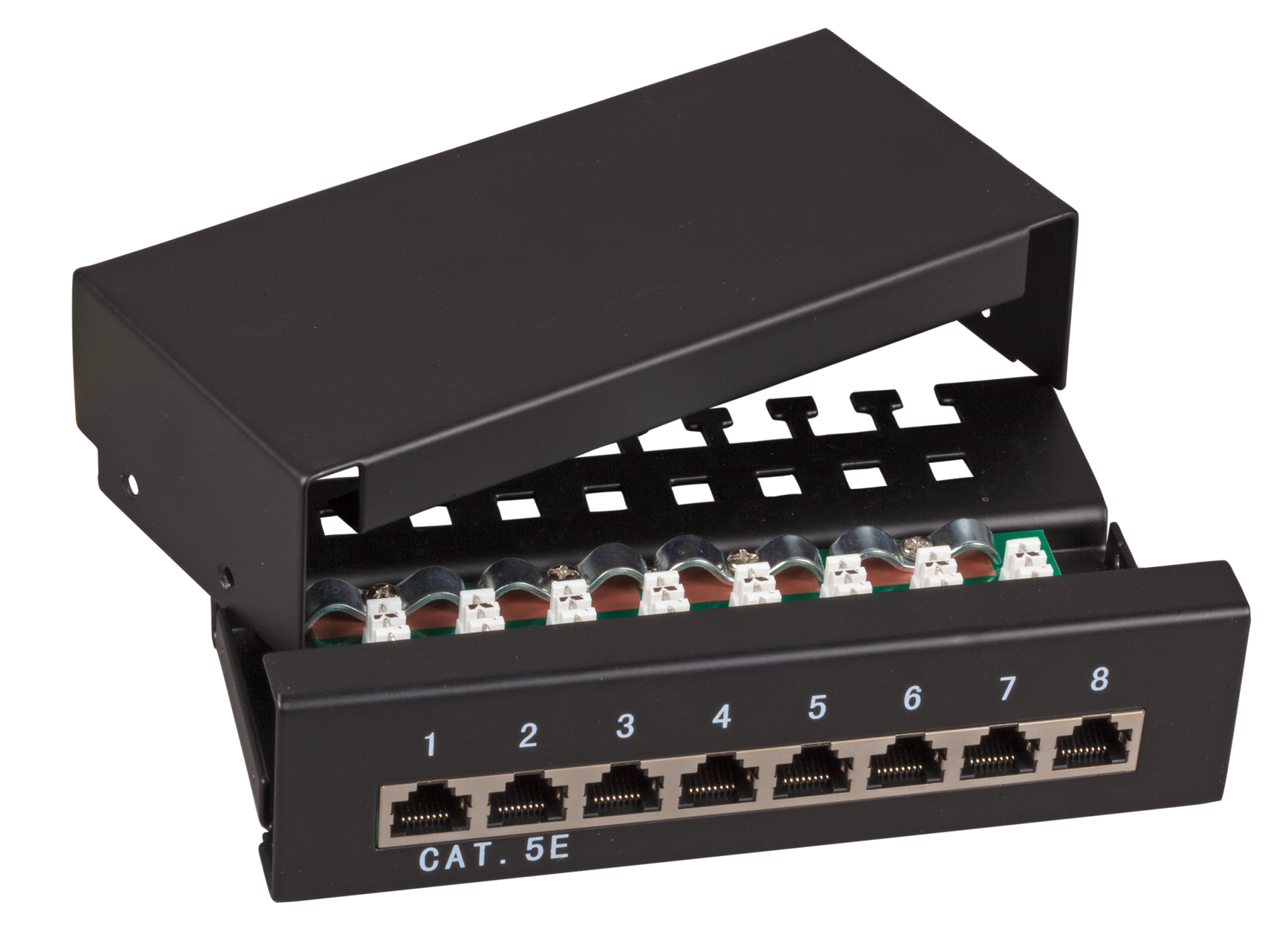 Mini-Patchpanel STP 12xRJ45 Cat.6, 10“ 1HE, RAL9005 schwarz