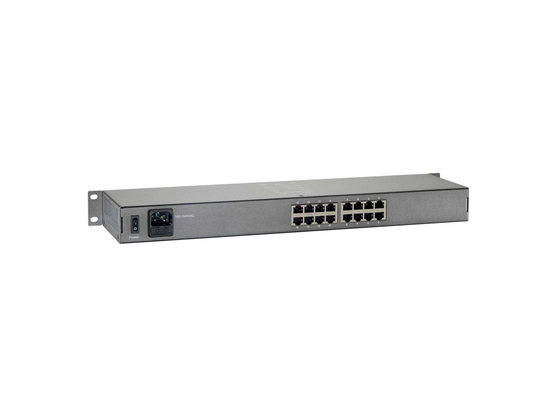 16-Port Fast Ethernet PoE+ Switch (250W)