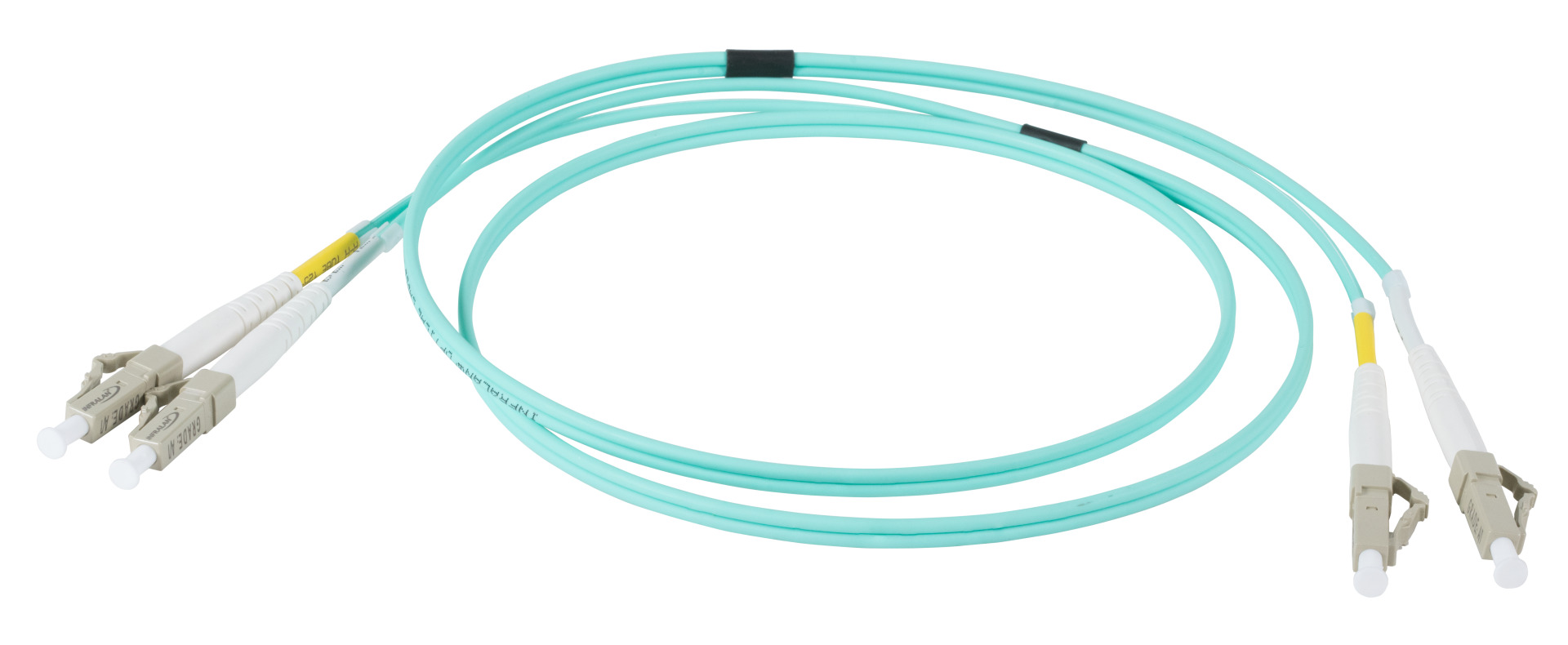 INFRALAN® Duplex Patchkabel LC-LC OM3 5m LSZH 2mm aqua