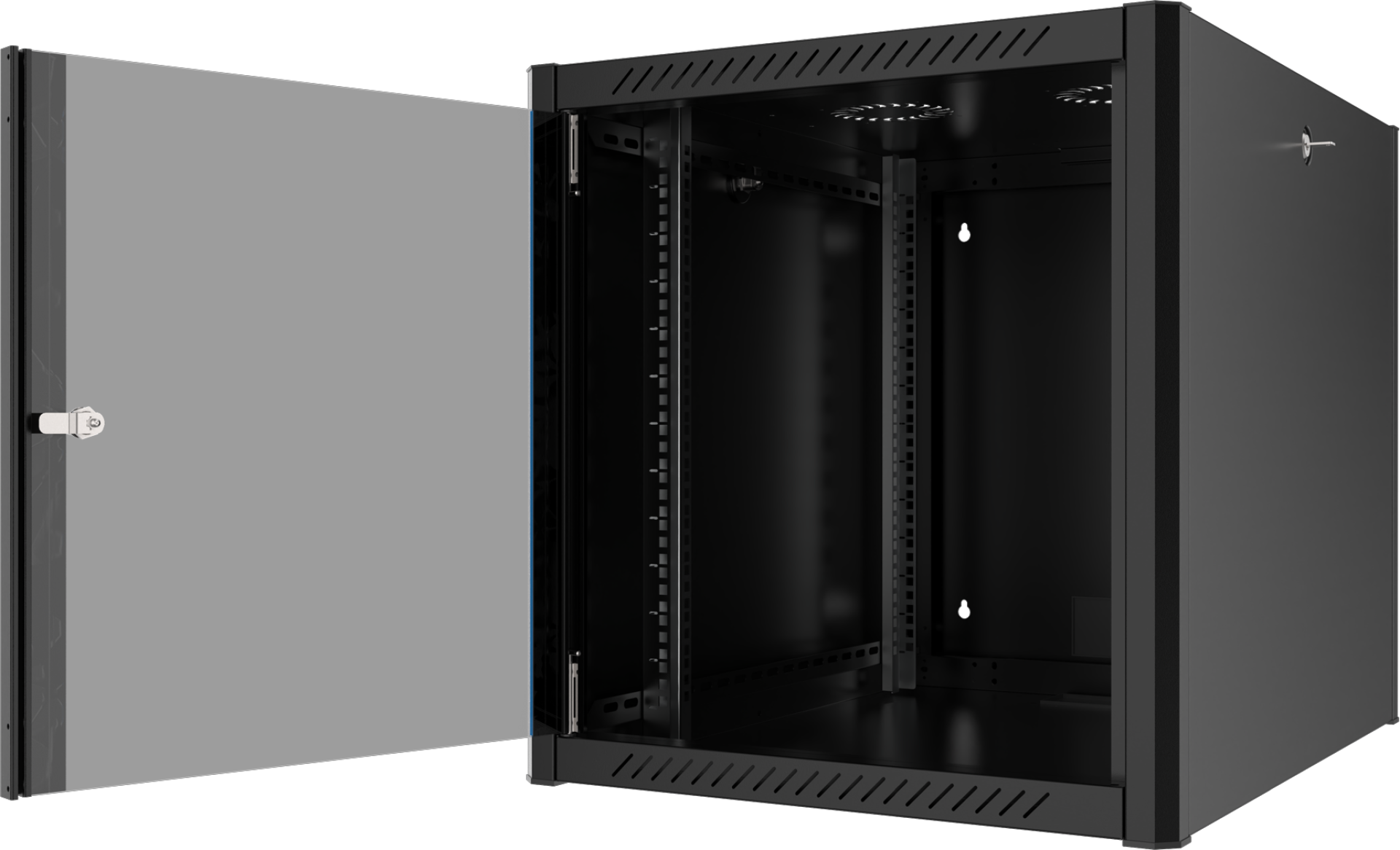 19“ Wandgehäuse 12HE, fest, Tiefe 800 mm, RAL9005