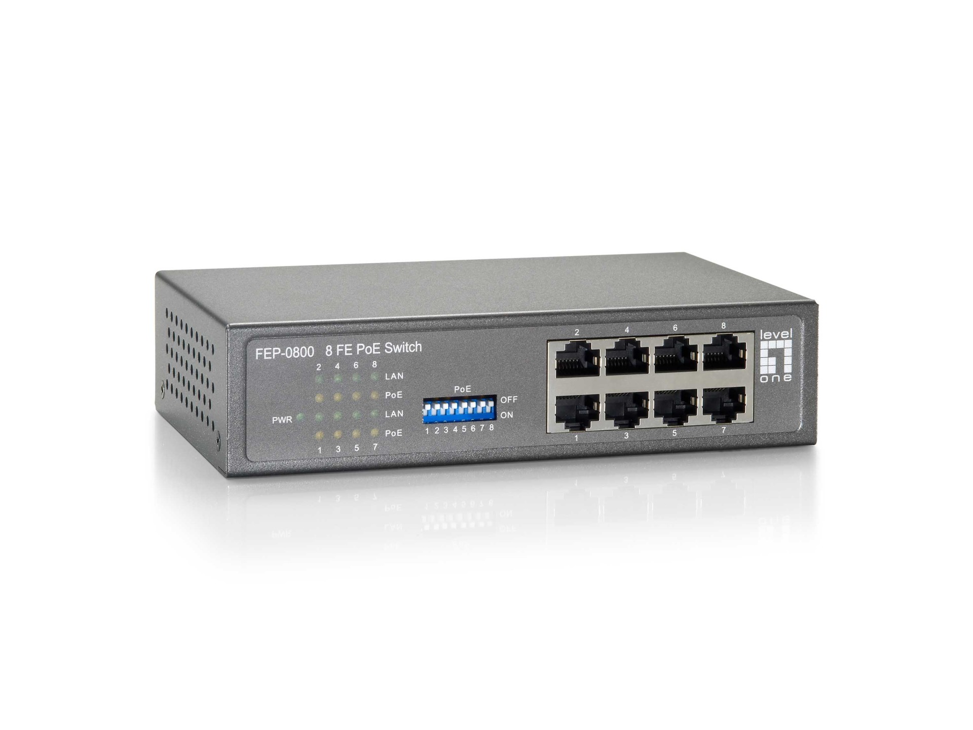 FGP-1031 10-Port Fast Ethernet PoE Switch, 2 x Uplink Gigabit RJ45