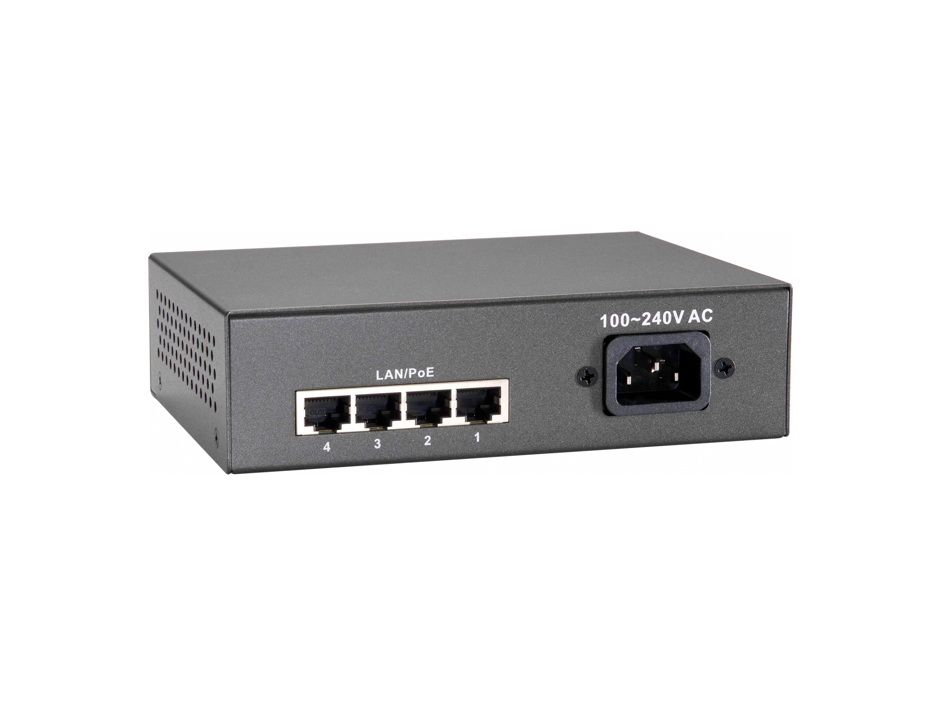 5-Port Fast Ethernet PoE+ Switch, 4x FE PoE+ (65W)