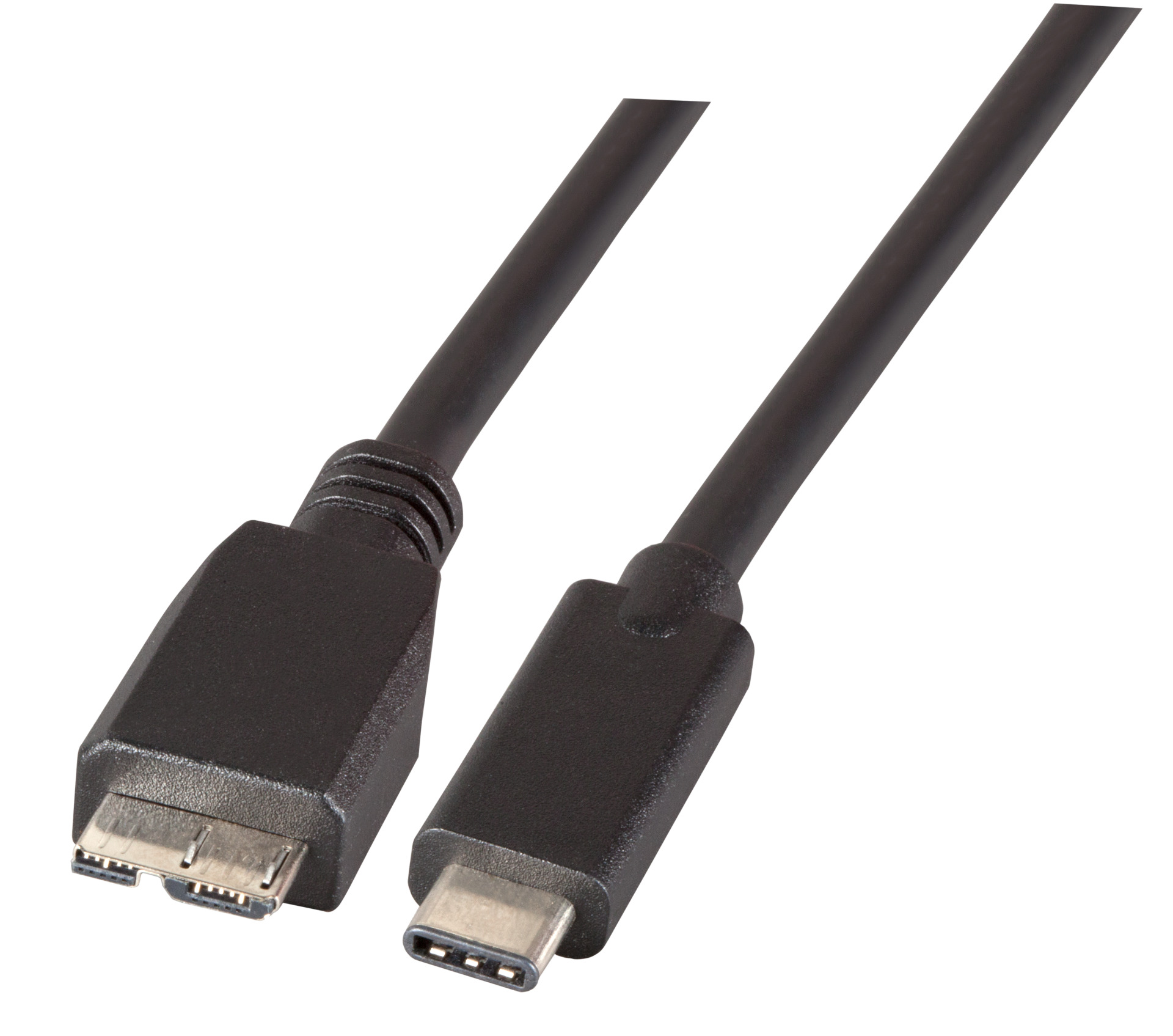 USB3.1 Anschlusskabel Micro-B-C, St.-St., 1,0m, schwarz, Premium