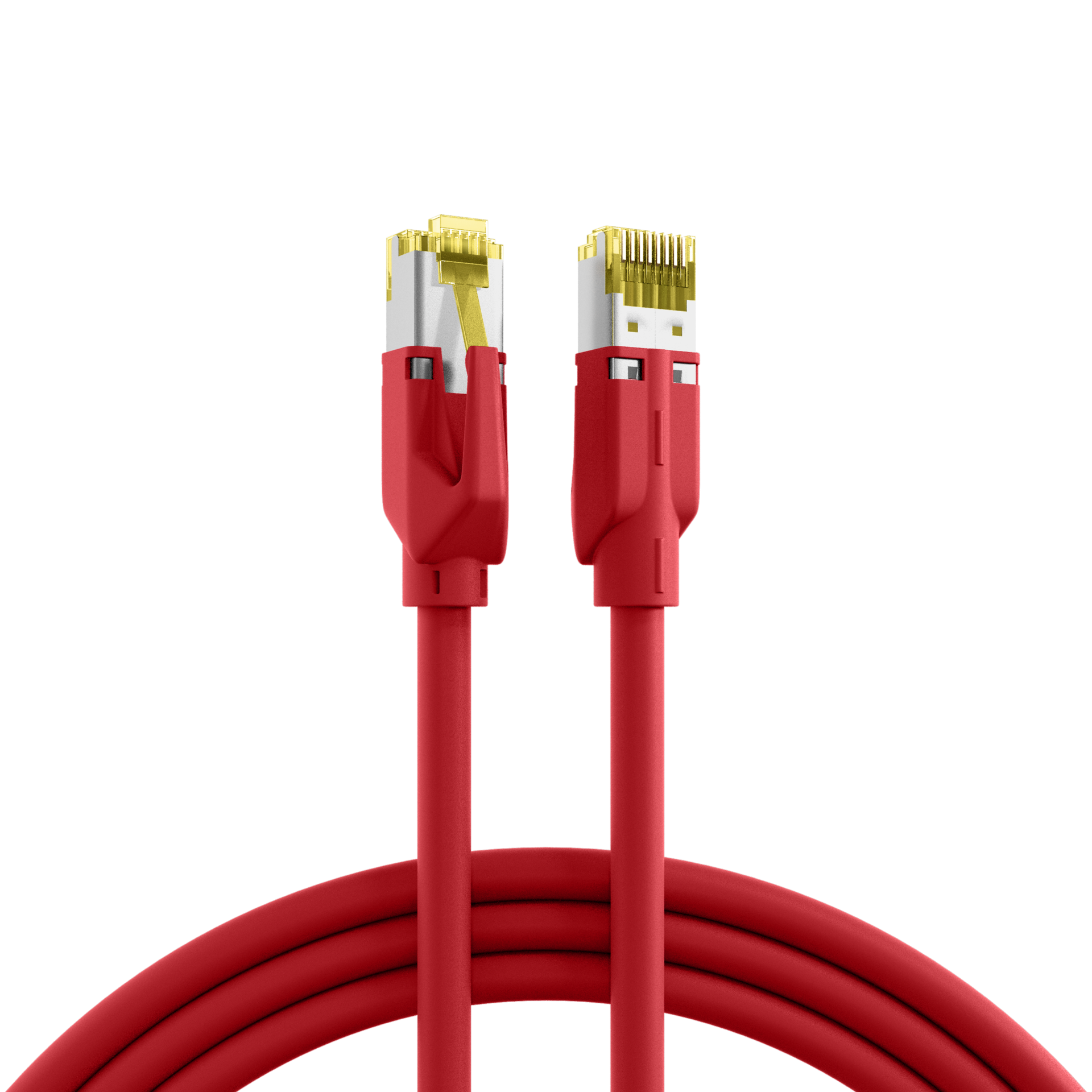 INFRALAN® RJ45 patch cord S/FTP, Cat.6A, TM31, UC900, 10m, red