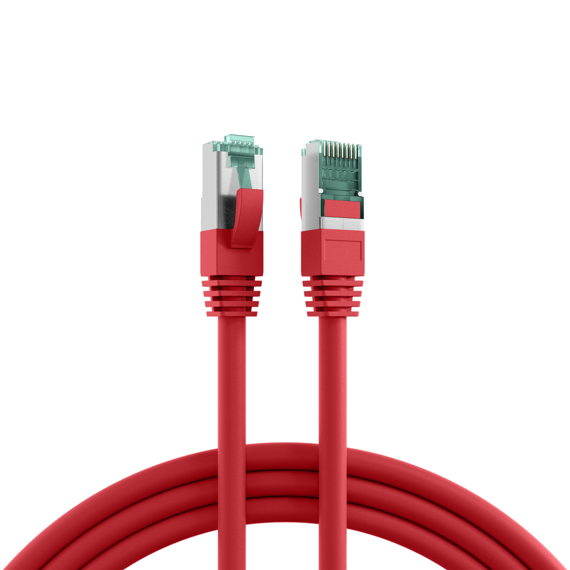 RJ45 Patch Cord Cat.6A S/FTP LSZH red 0,25m