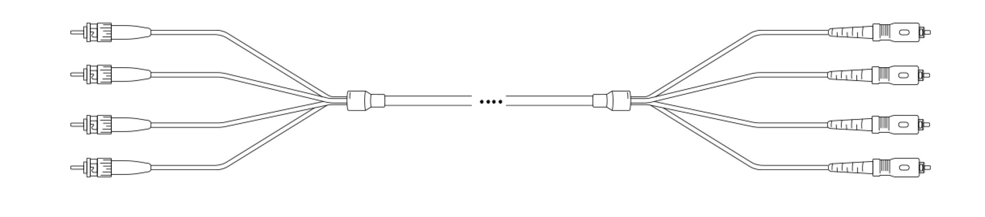 Breakout I-V(ZN) HH OS2 9/125µm ST/SC-APC 8E 1,0m