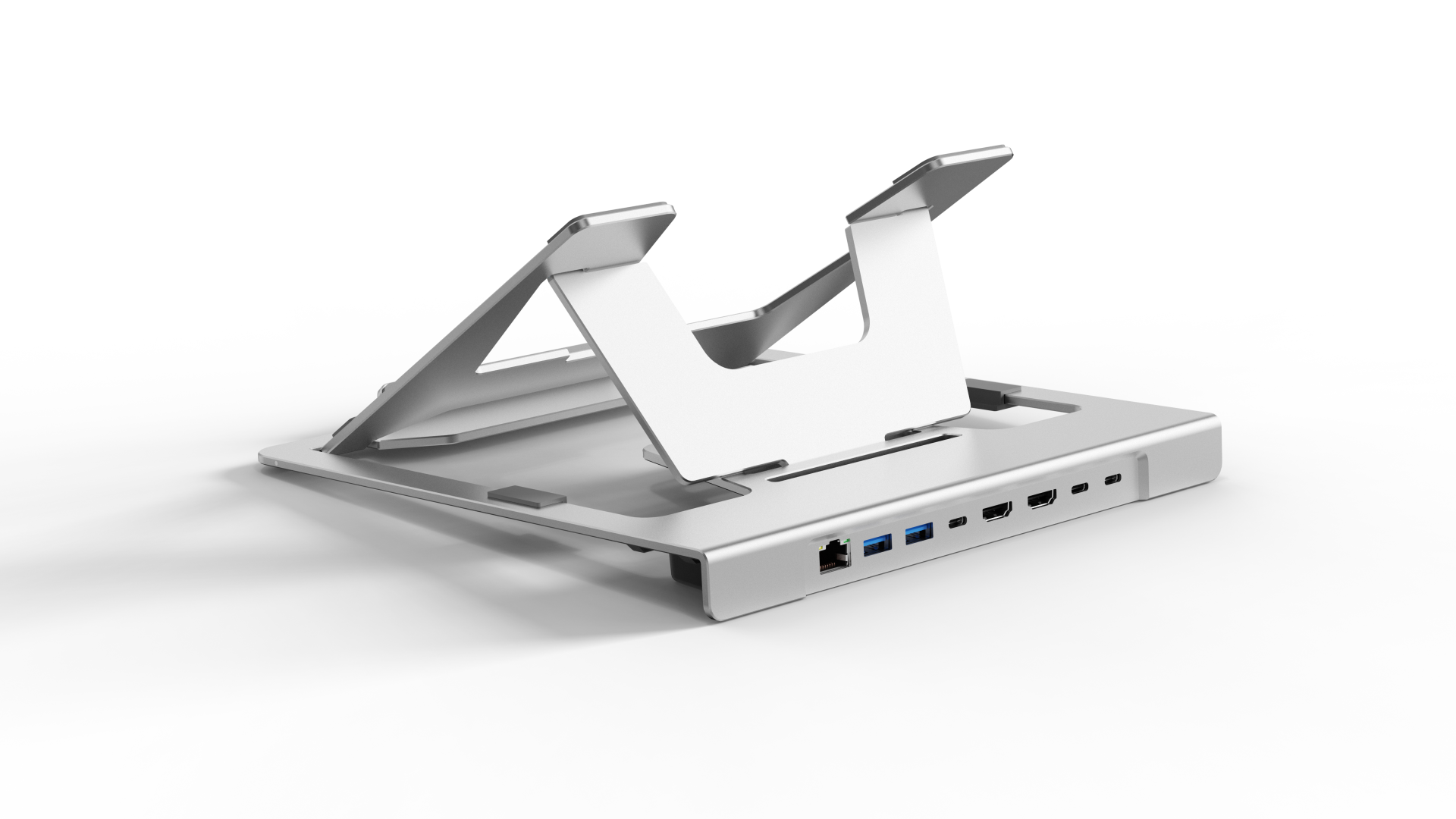 Laptop Stand with USB-C Docking Station 7-in-1 Al, foldable, 2xHDMI/USB3.0/LAN