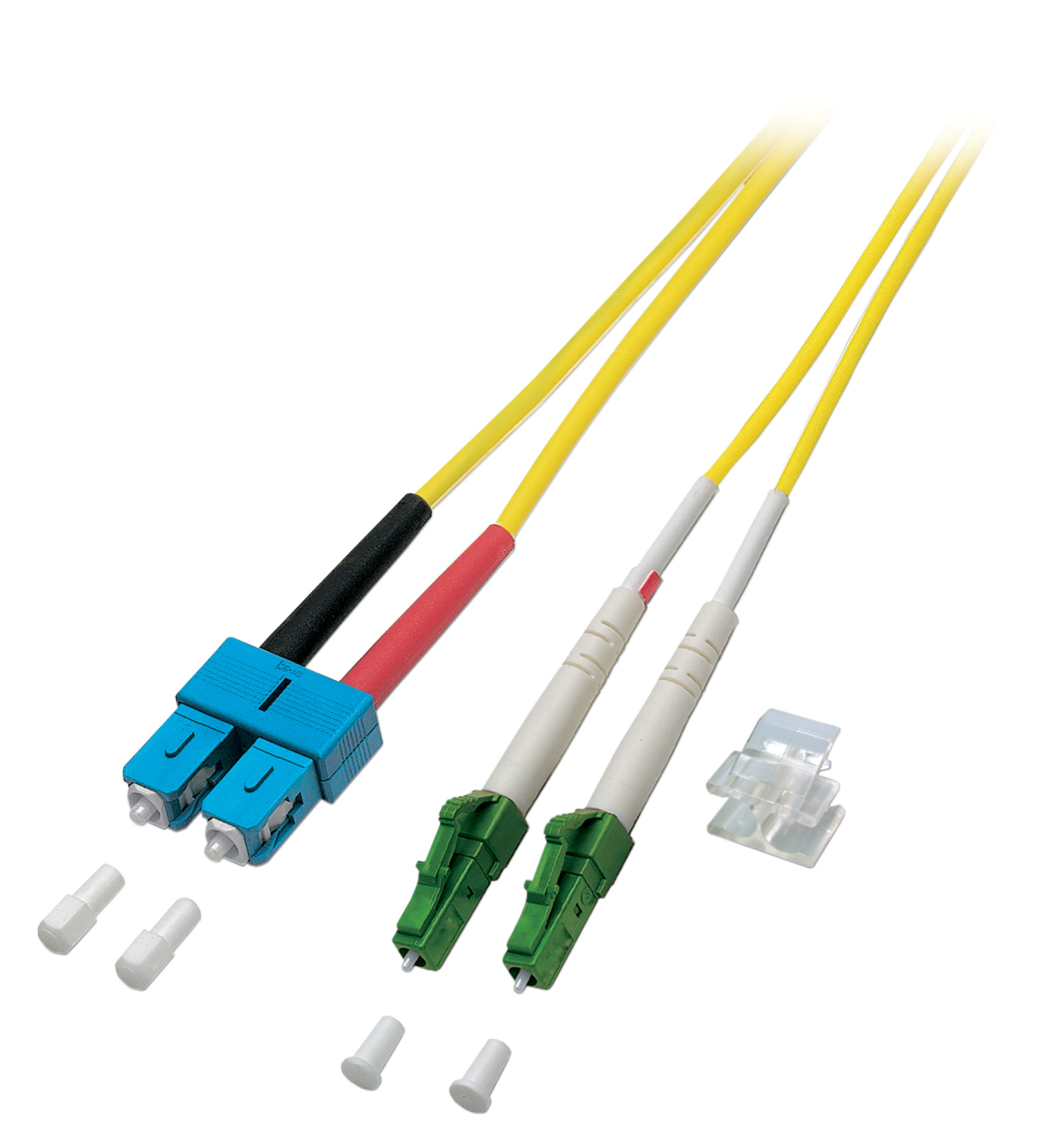 Duplex Patchkabel LC/APC-SC OS2 G652D 2m LSZH 2mm gelb