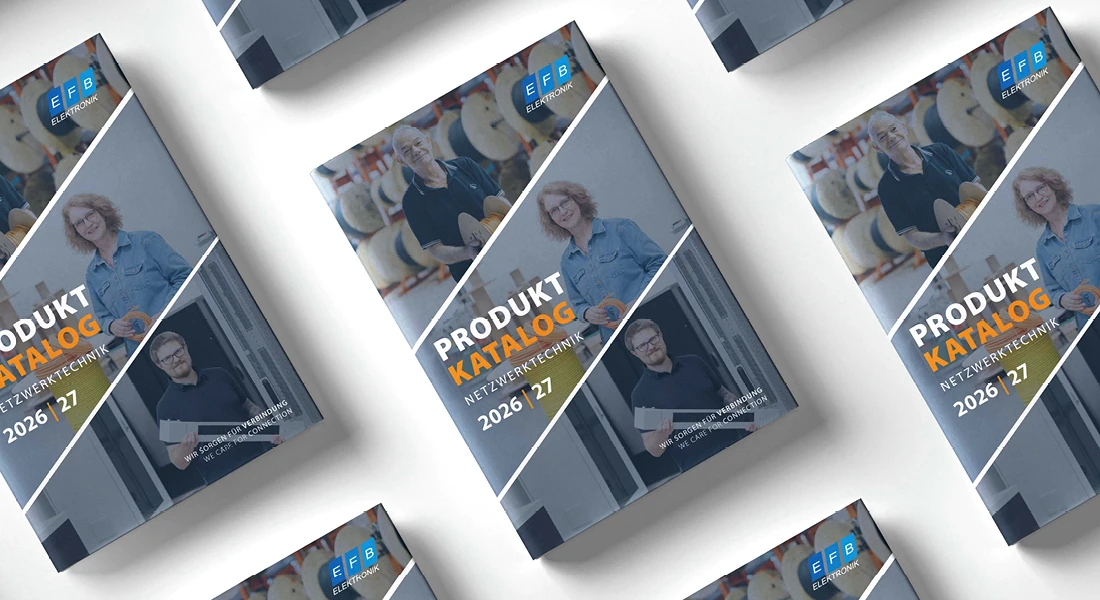 mehrere EFB-Elektronik Produktkatalog 2026 nebeneinander