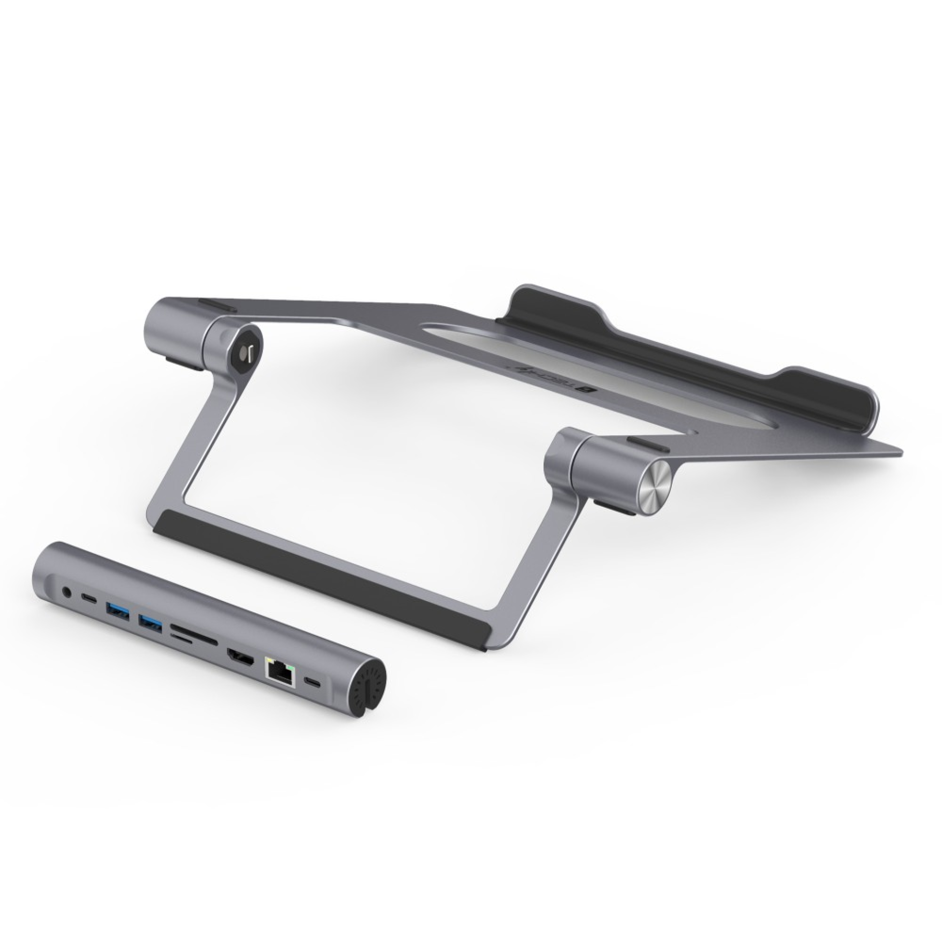 Techly 9 in 1 USB-C™ Docking Station USB3.1 Hub Foldable Notebook Stand