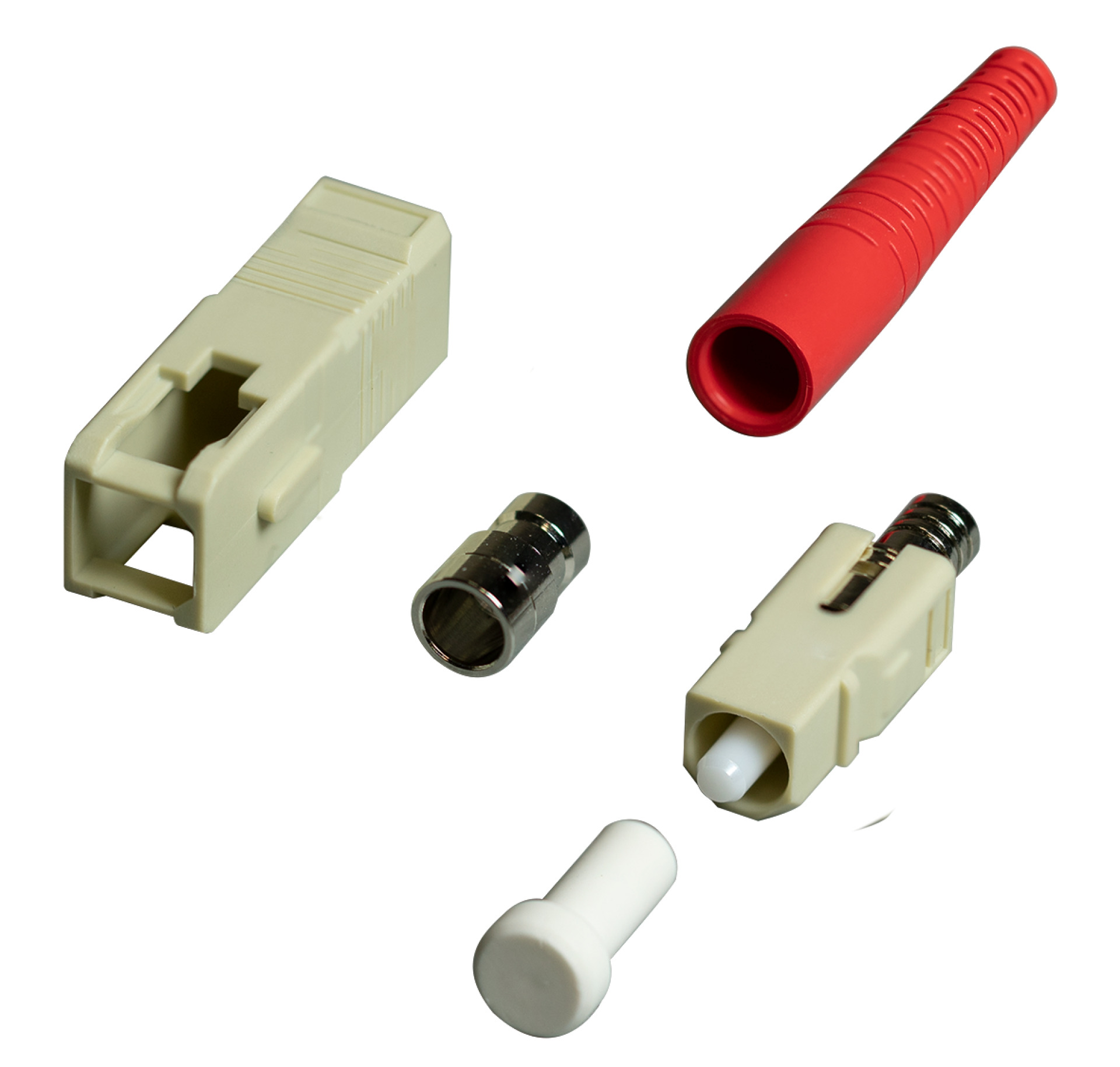 SC-Connector Simplex Multimode, 2mm, red grommet