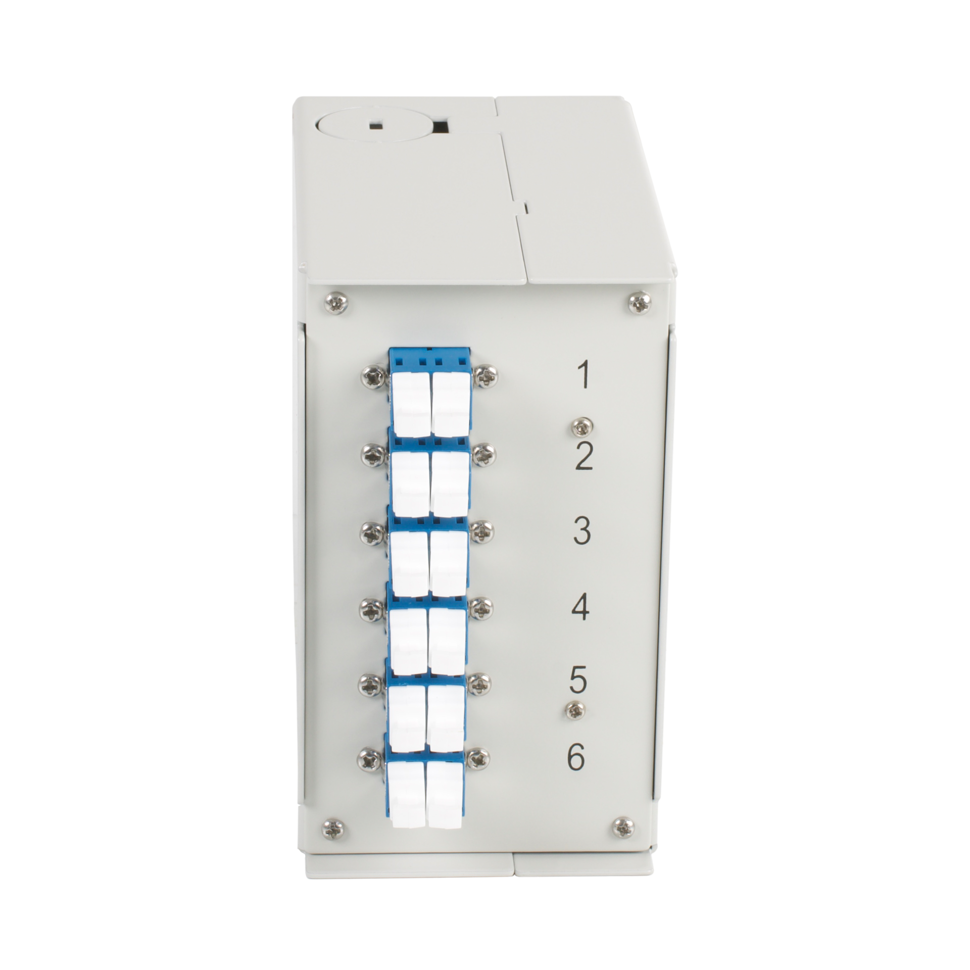 Hutschienenbox OS2 6xLC-Duplex Kupplung, ohne Pigtails