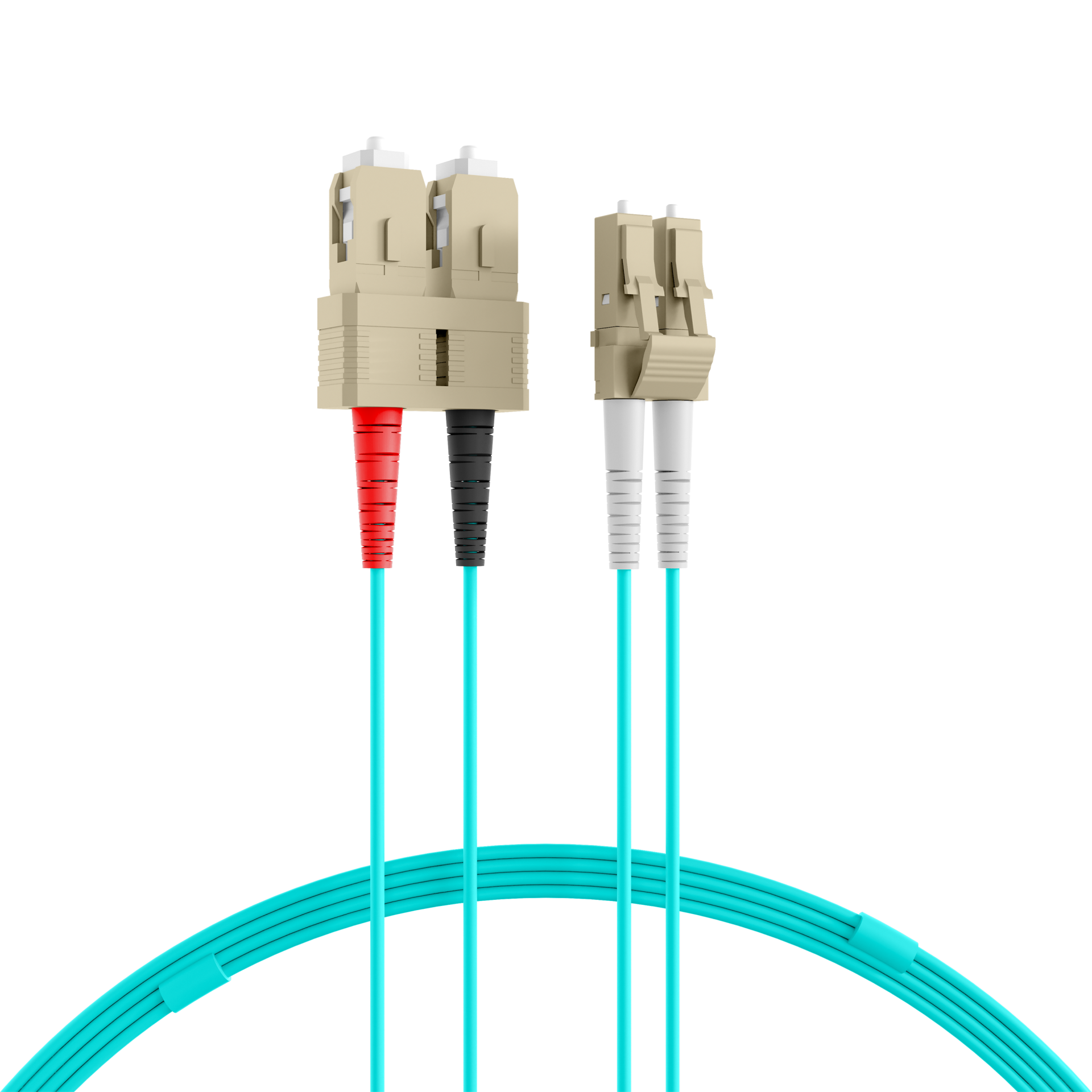 Duplex Patchcable LC-SC OM3 2m LSZH 2mm aqua