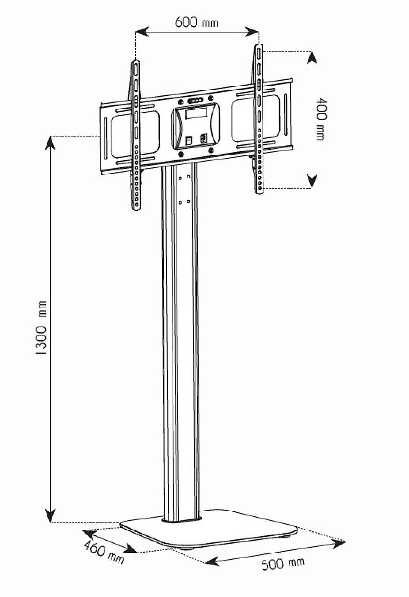 TV LED/LCD Floor base, aluminium, 32"-70"