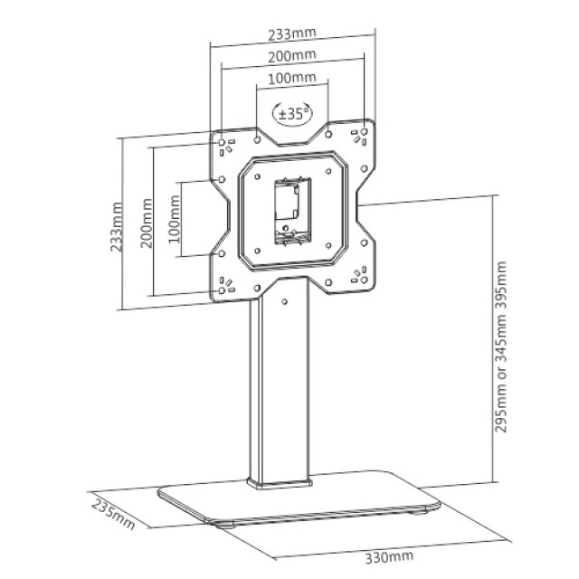 Desk stand for 1 LCD TV LED 23-43'', Black