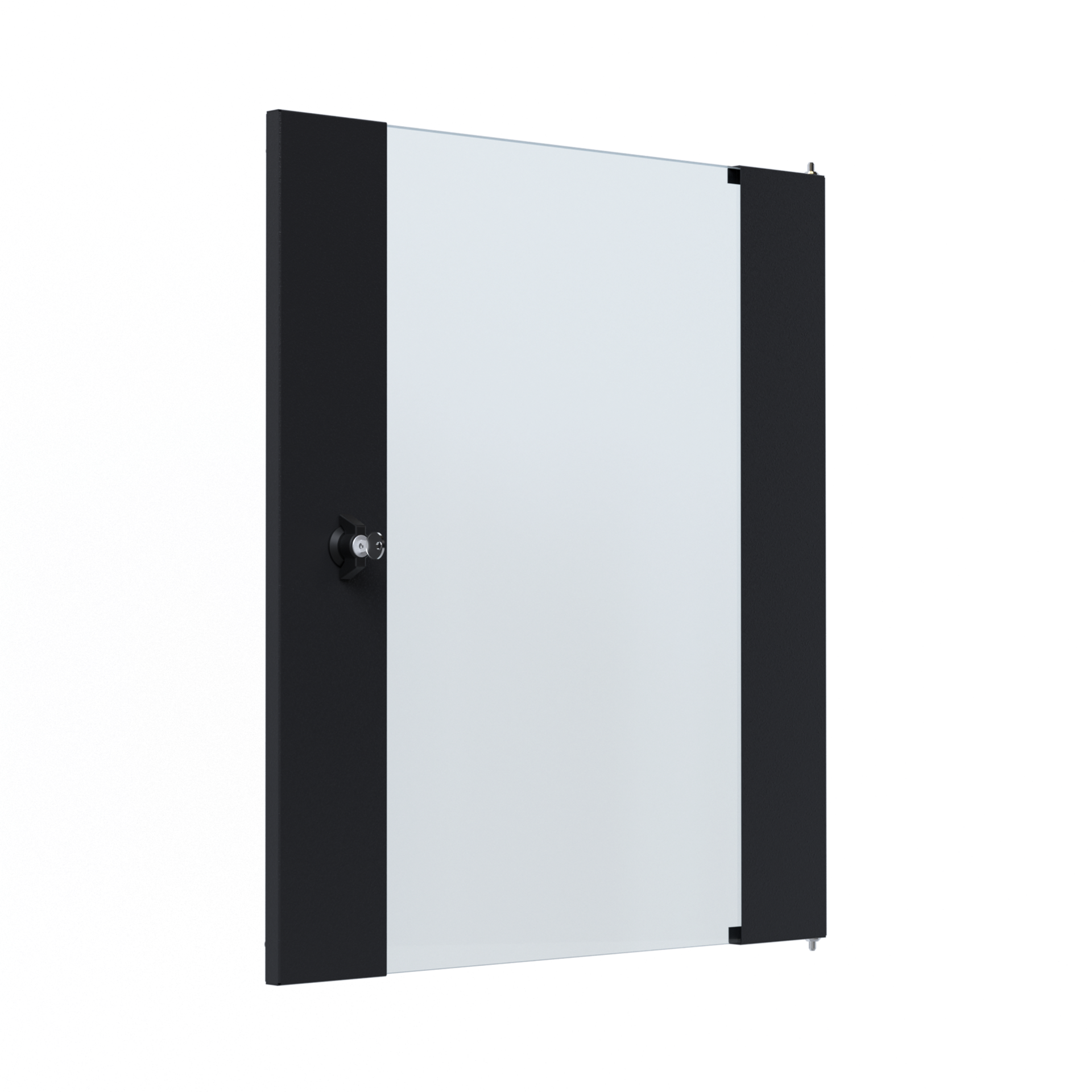 Glastür für X-Rack Wandgehäuse 15HE schwarz RAL9005 3/3