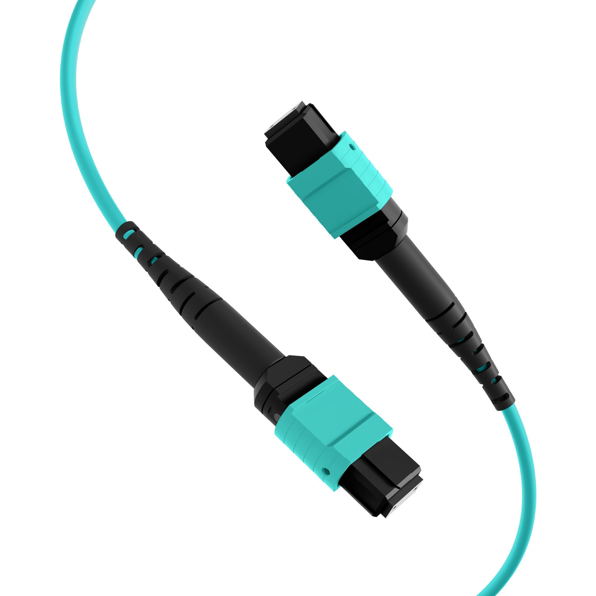 MTP®(F)-MTP®(F) Patch cable OM3 12 fibers Typ A LSZH aqua 1m