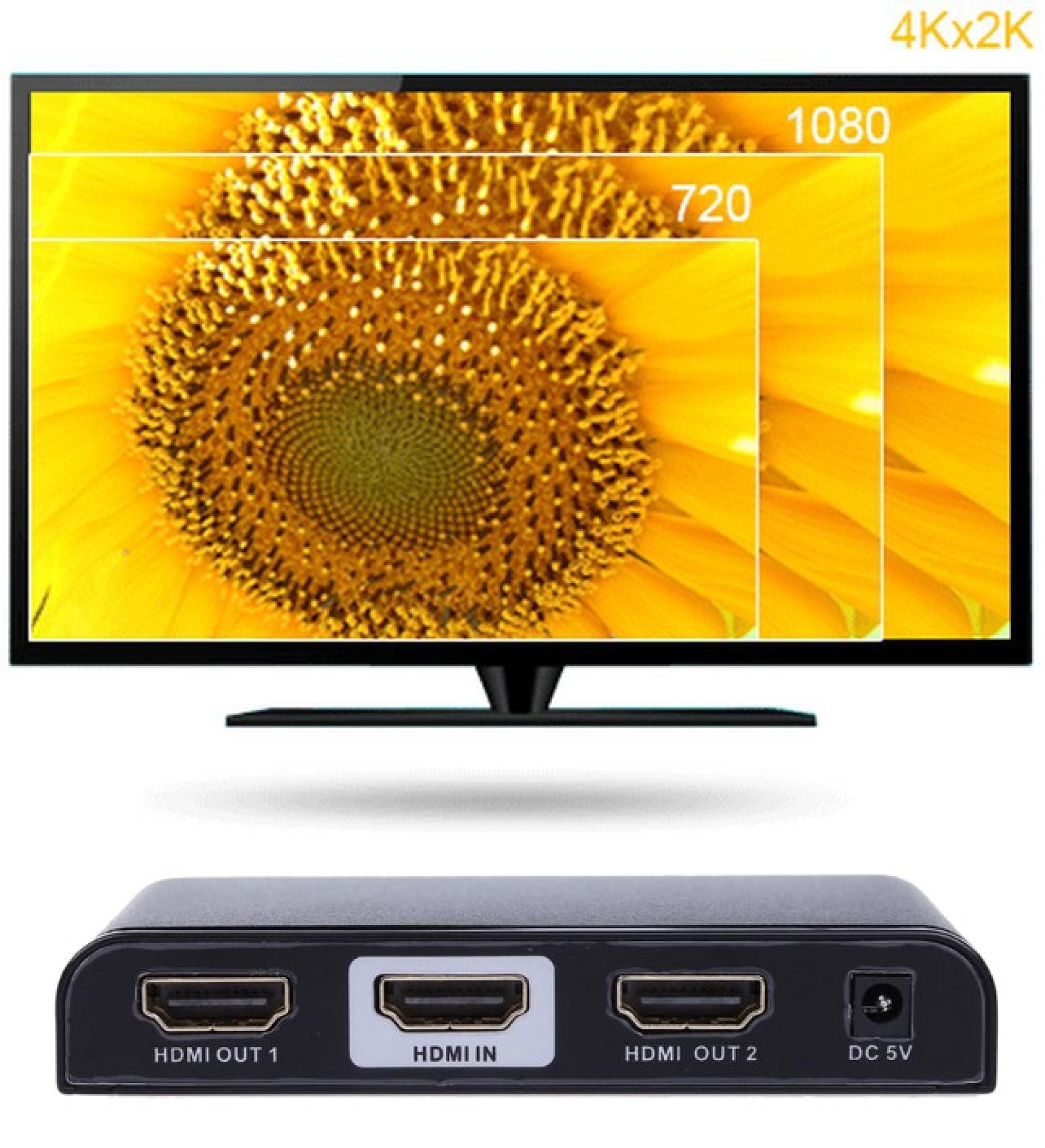 HDMI Splitter 4K, UHD, 3D, 2 way HDMI Splitter 4K, UHD, 3D, 2 way