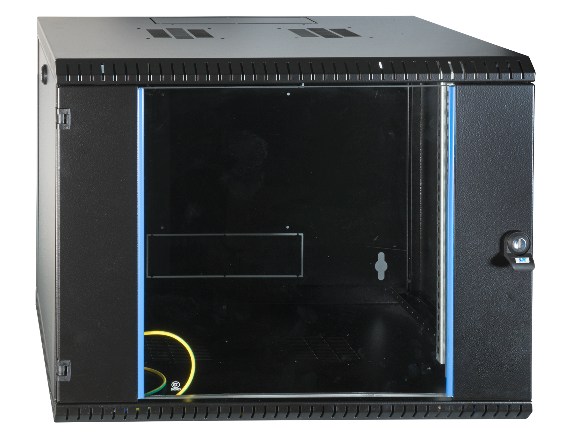 19" Wall Housing 6U, Fixed, 1-Part, RAL9005, Depth 600 mm