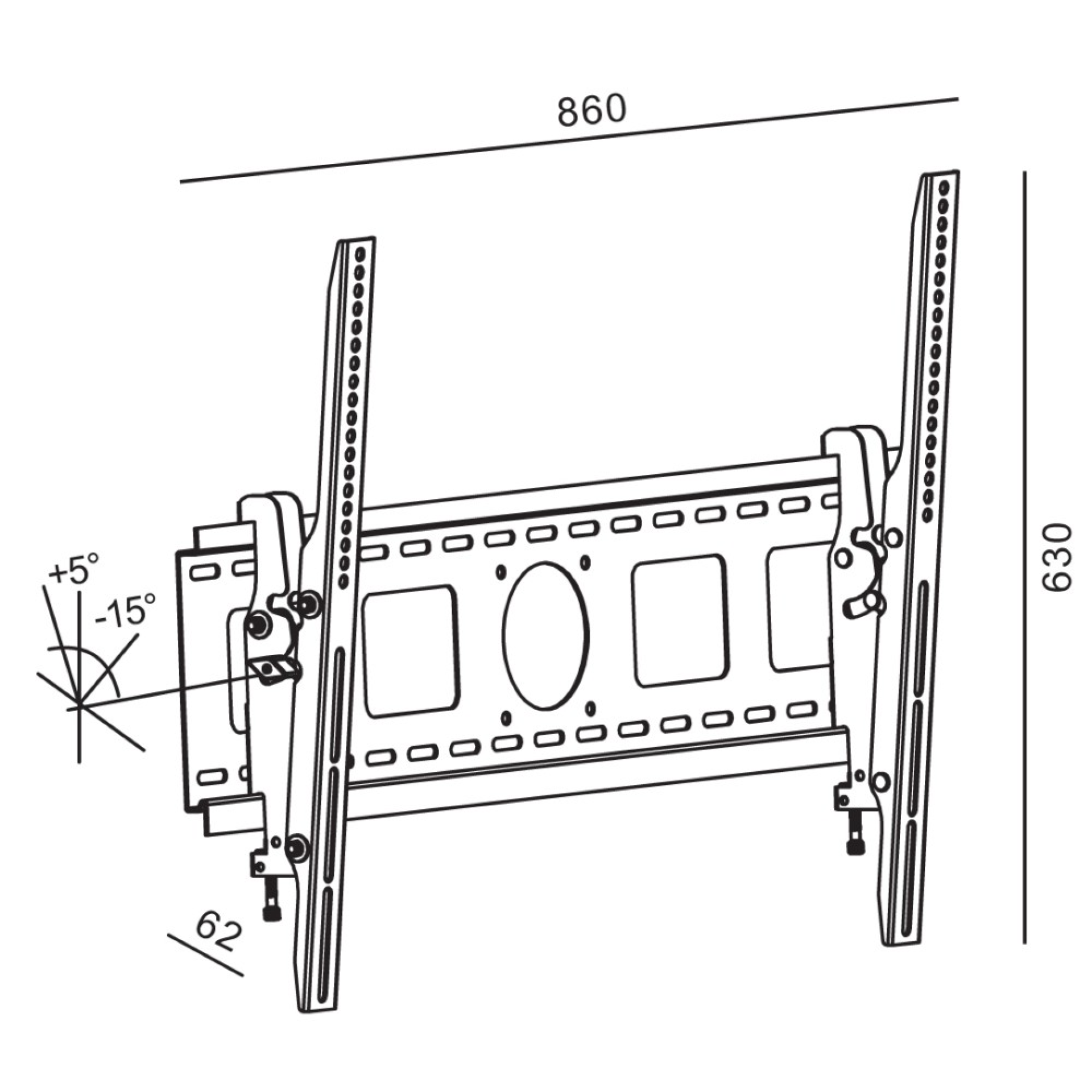 Techly Wandhalterung 42-100" neigbar LED Flachbildschirm TV