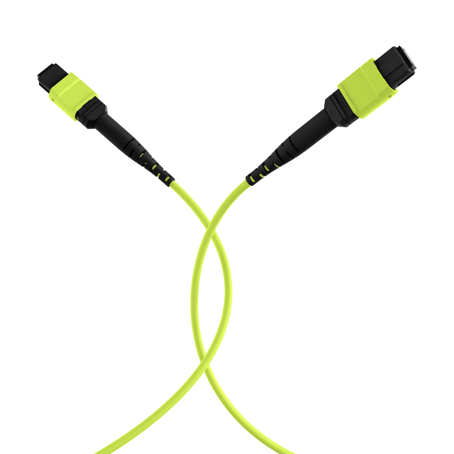 MTP®(F)-MTP®(F) Patch cable OM5 12 fibers Typ B LSZH limegreen 5m