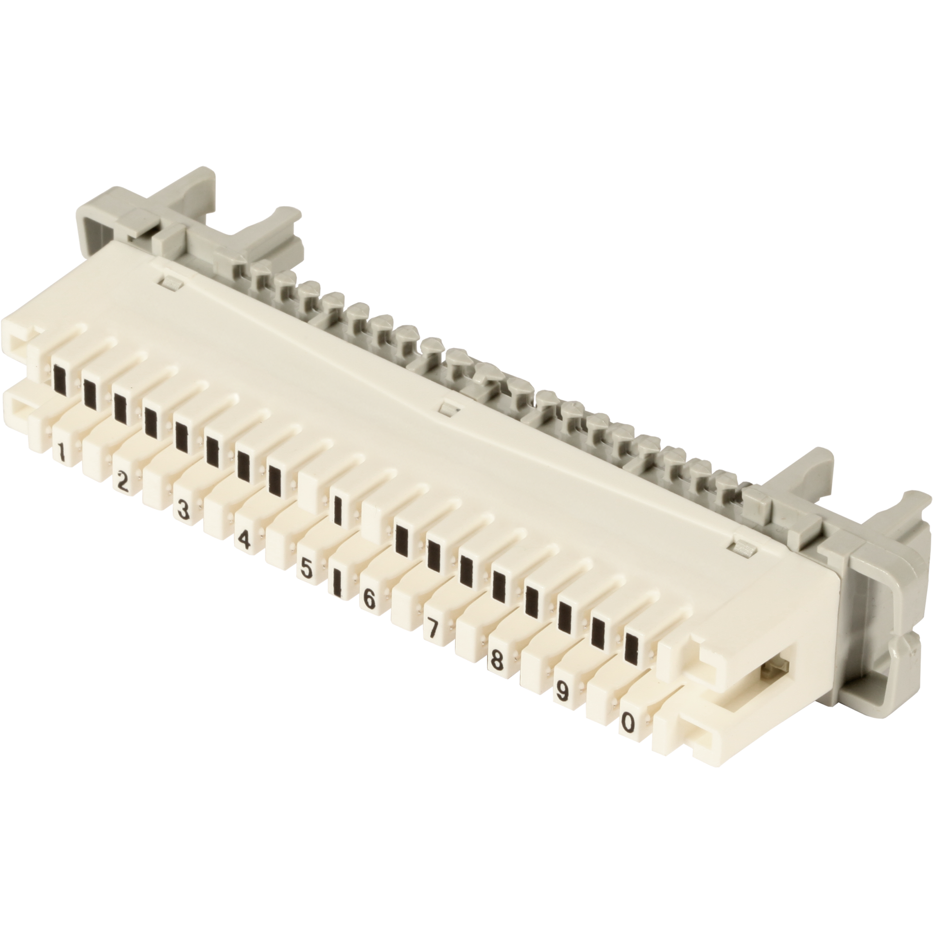 LSA-Trennleiste 2/10 zu 10DA für Rundstangenmontage, ohne Farbcode