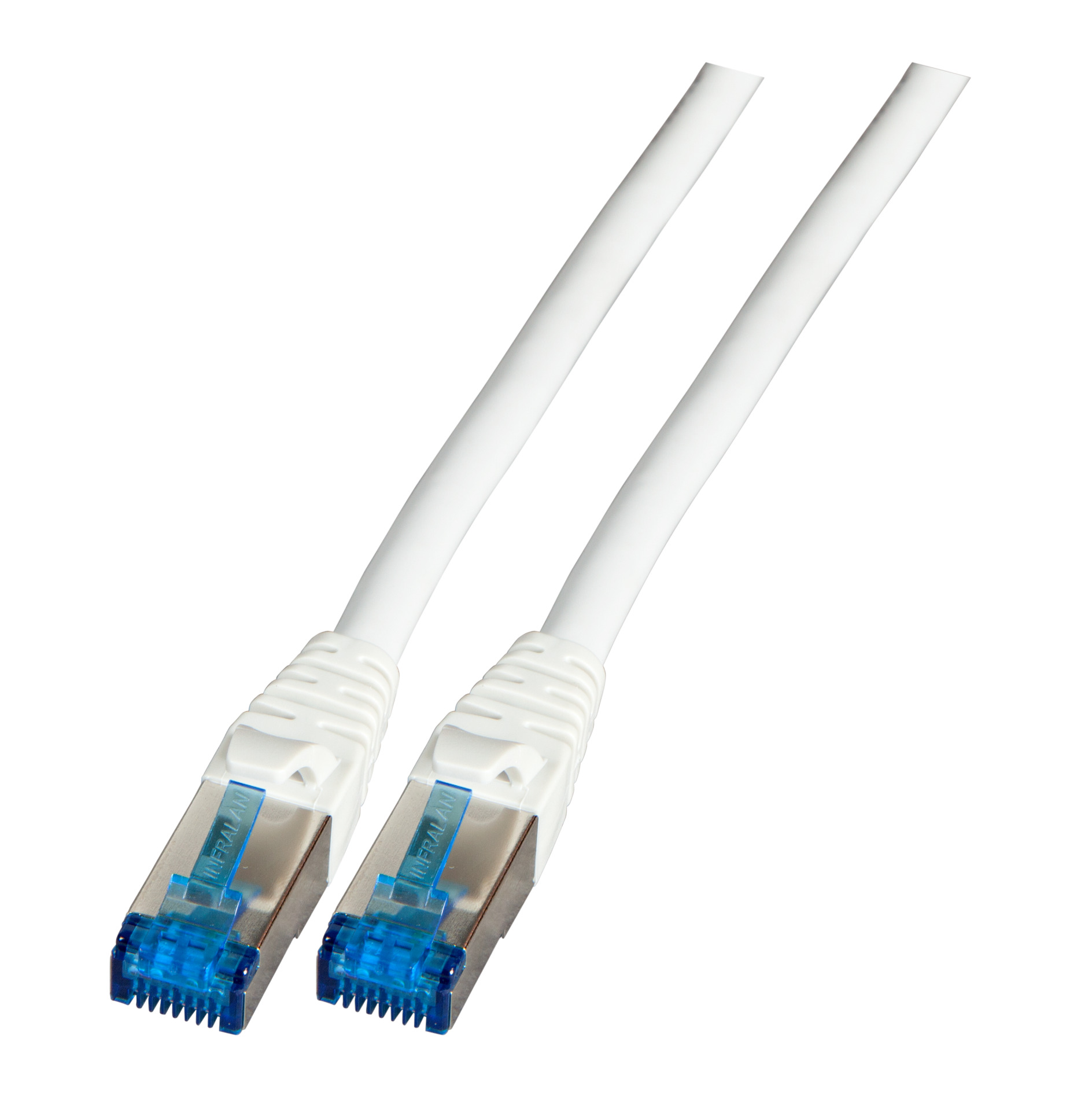 INFRALAN® RJ45 patch cord S/FTP, Cat.6A, TPE superflex, 0,50m, grey