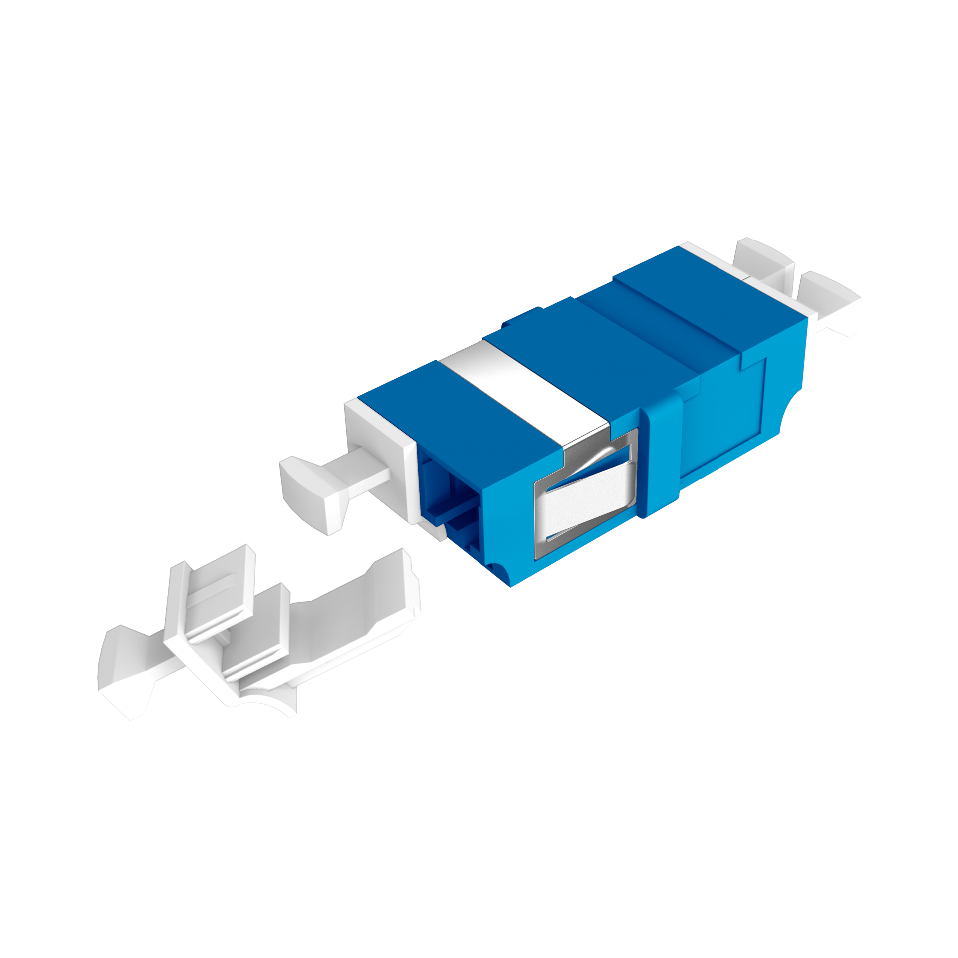 Kupplung LC Duplex OS2 blau flanschlos