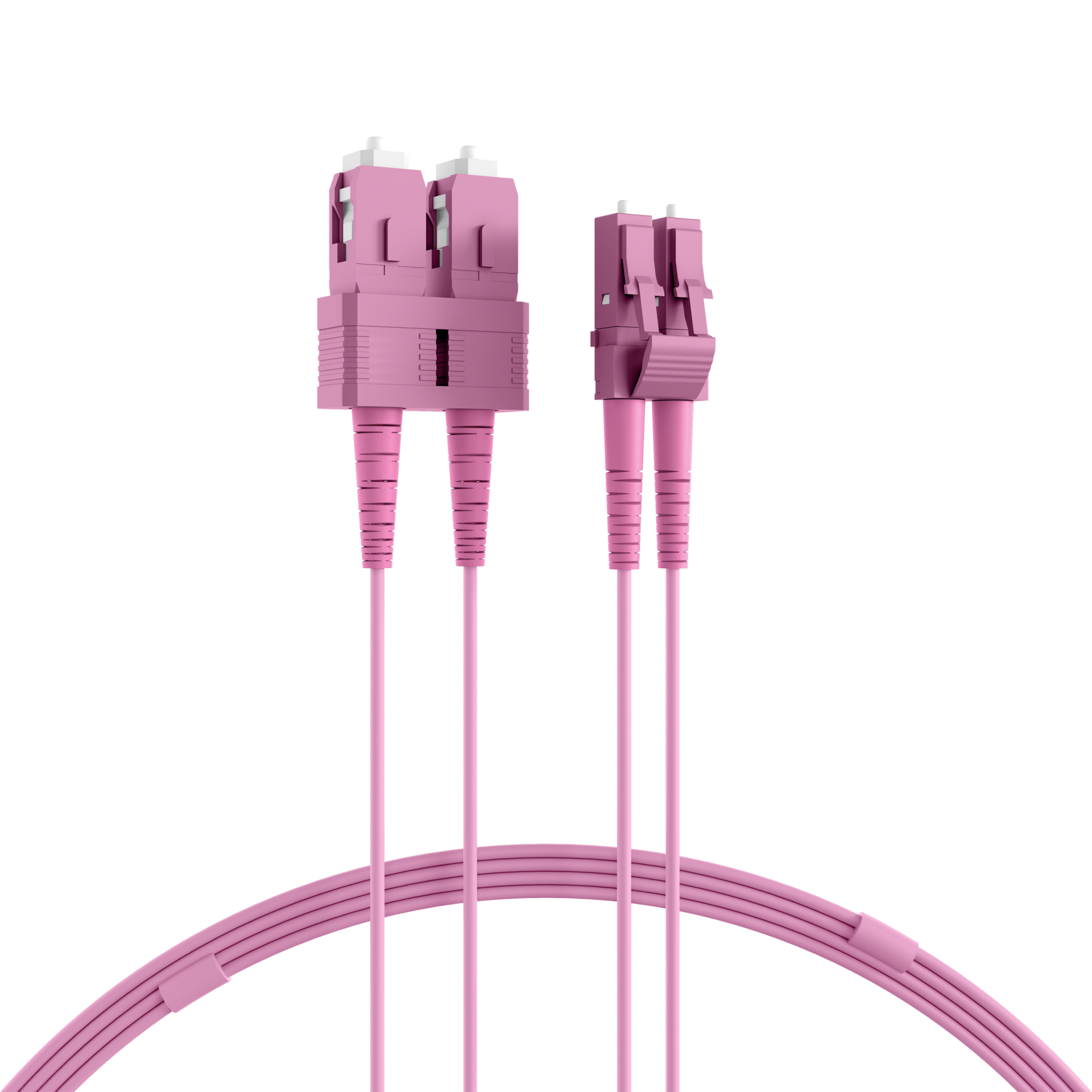 Duplex Patchkabel LC-SC OM4 0,5m LSZH 1,2mm erikaviolett